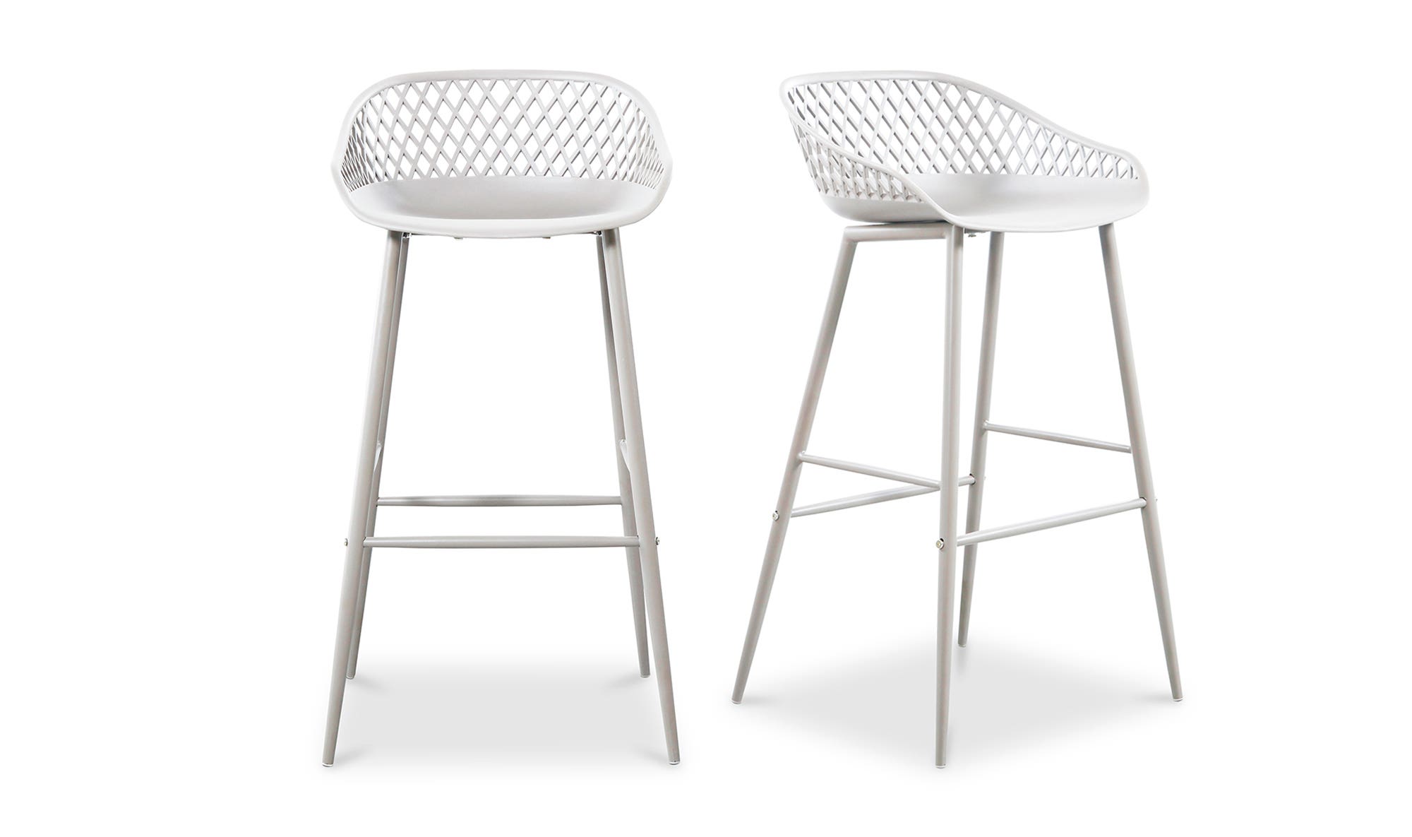 Moe's Piazza Contemporary Outdoor Barstool Set of 2 - White