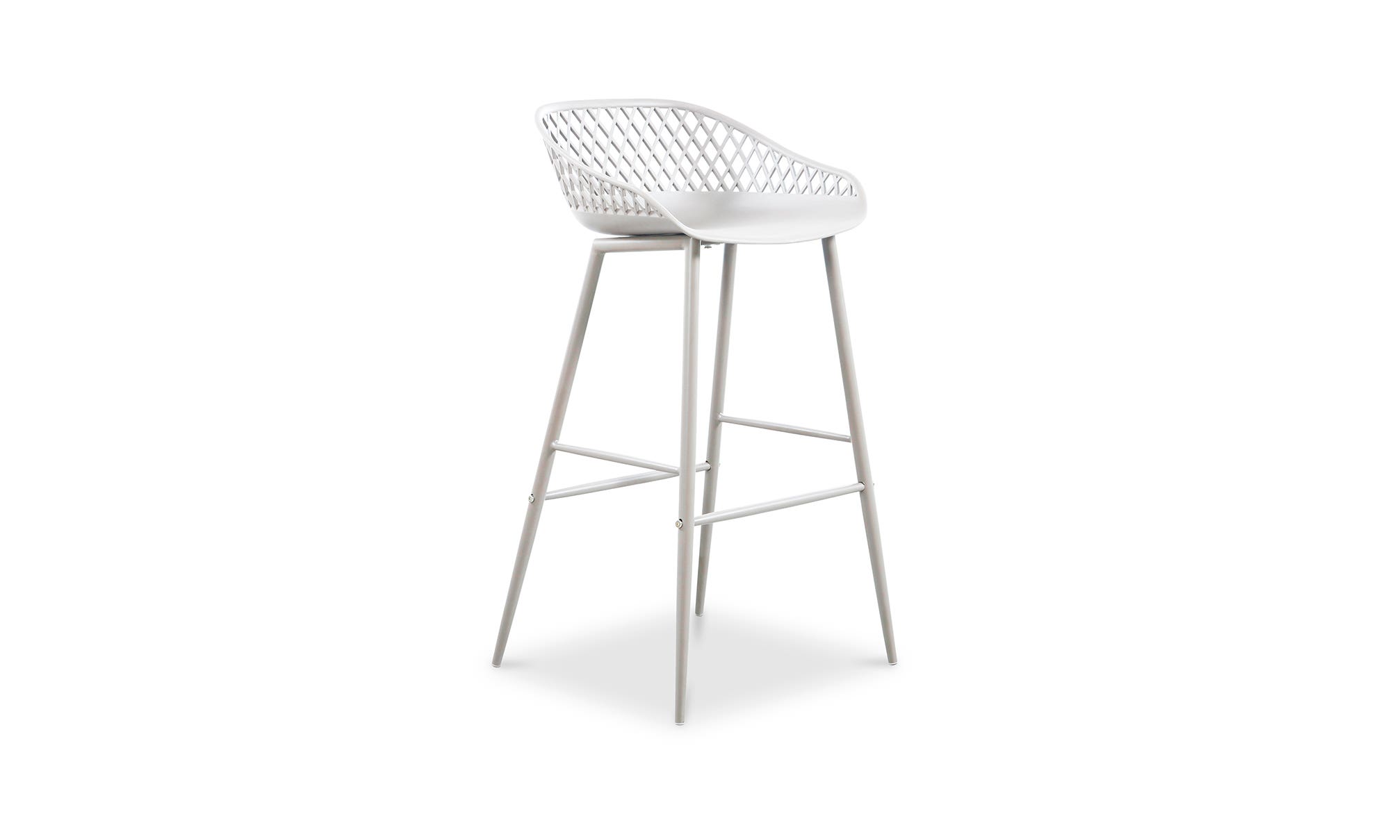 Moe's Piazza Contemporary Outdoor Barstool Set of 2 - White