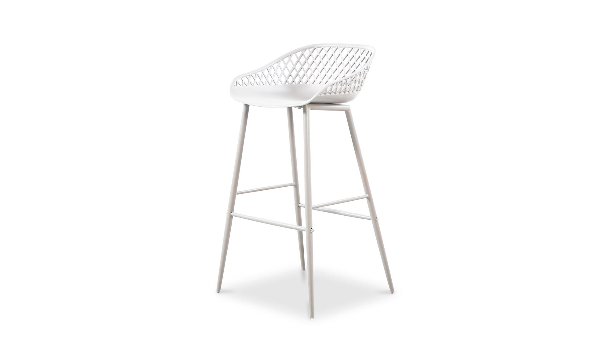 Moe's Piazza Contemporary Outdoor Barstool Set of 2 - White