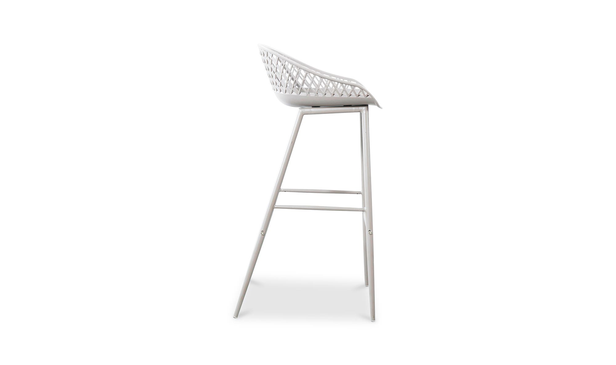 Moe's Piazza Contemporary Outdoor Barstool Set of 2 - White