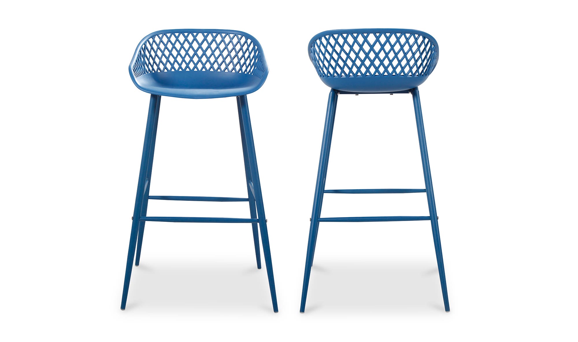 Moe's Piazza Contemporary Outdoor Barstool Set of 2 - Blue