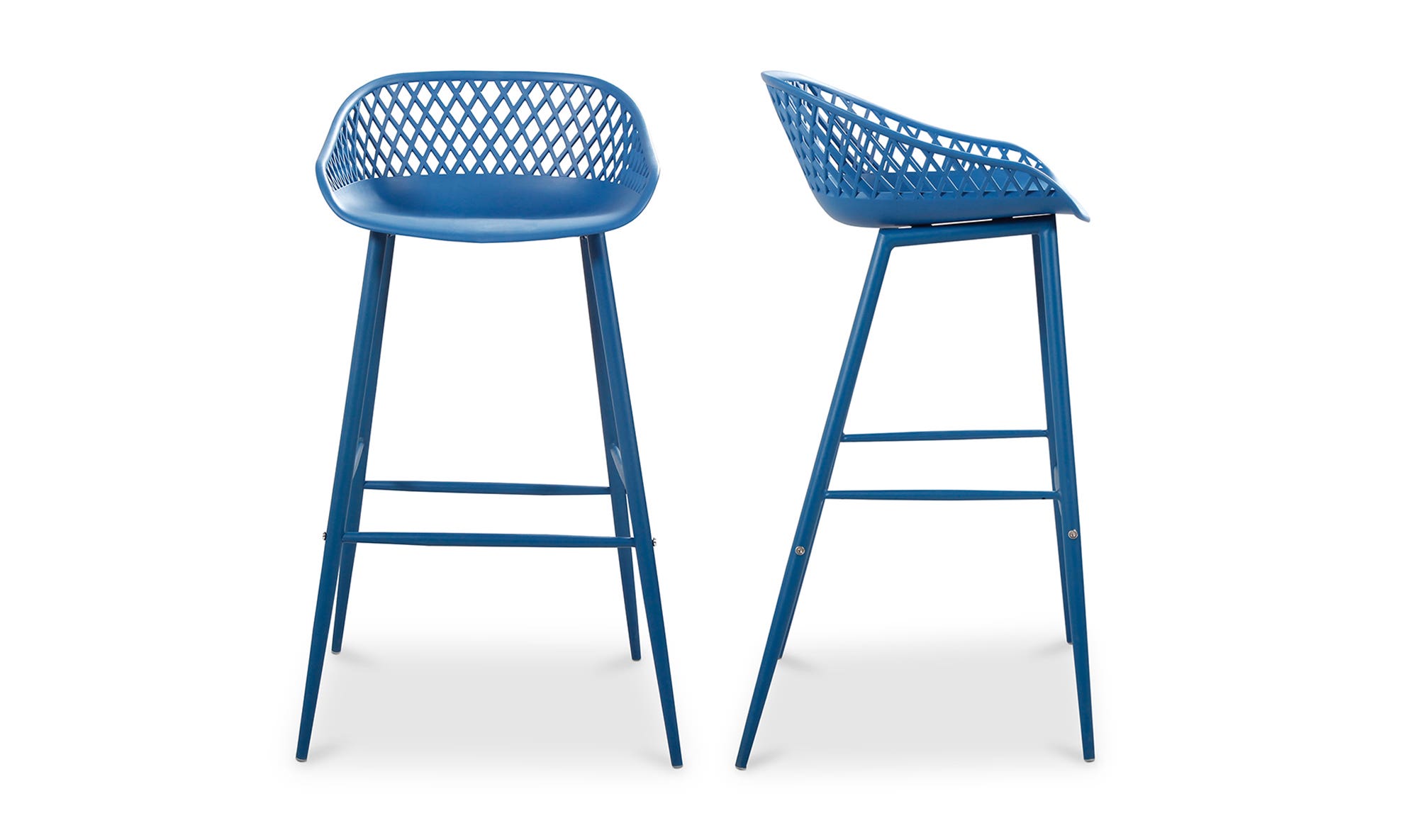 Moe's Piazza Contemporary Outdoor Barstool Set of 2 - Blue