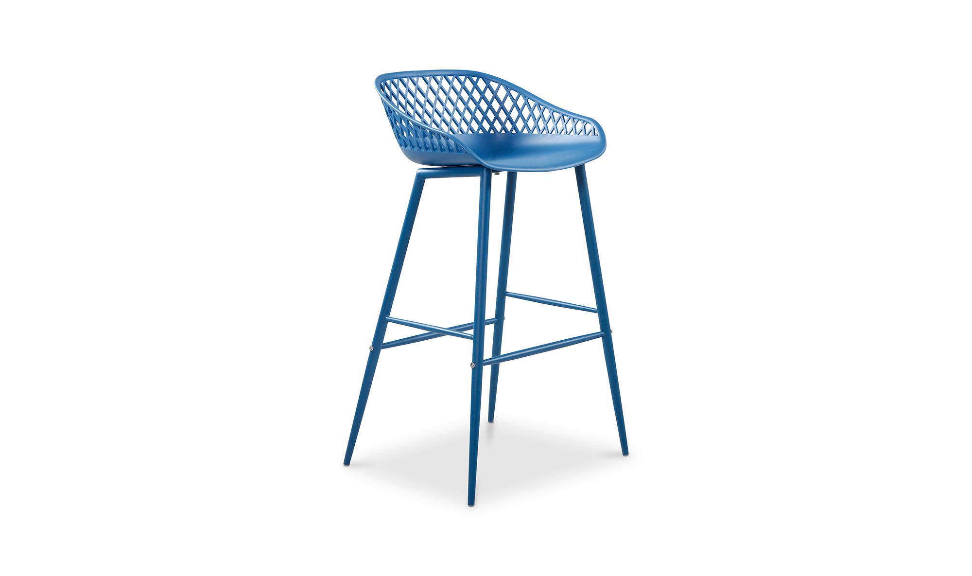 Moe's Piazza Contemporary Outdoor Barstool Set of 2 - Blue