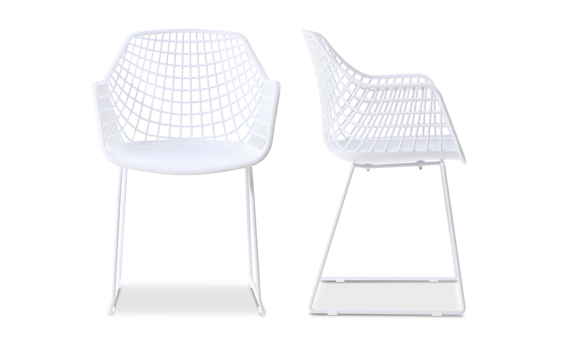 Moe's Honolulu Contemporary Chair Set of 2 - White