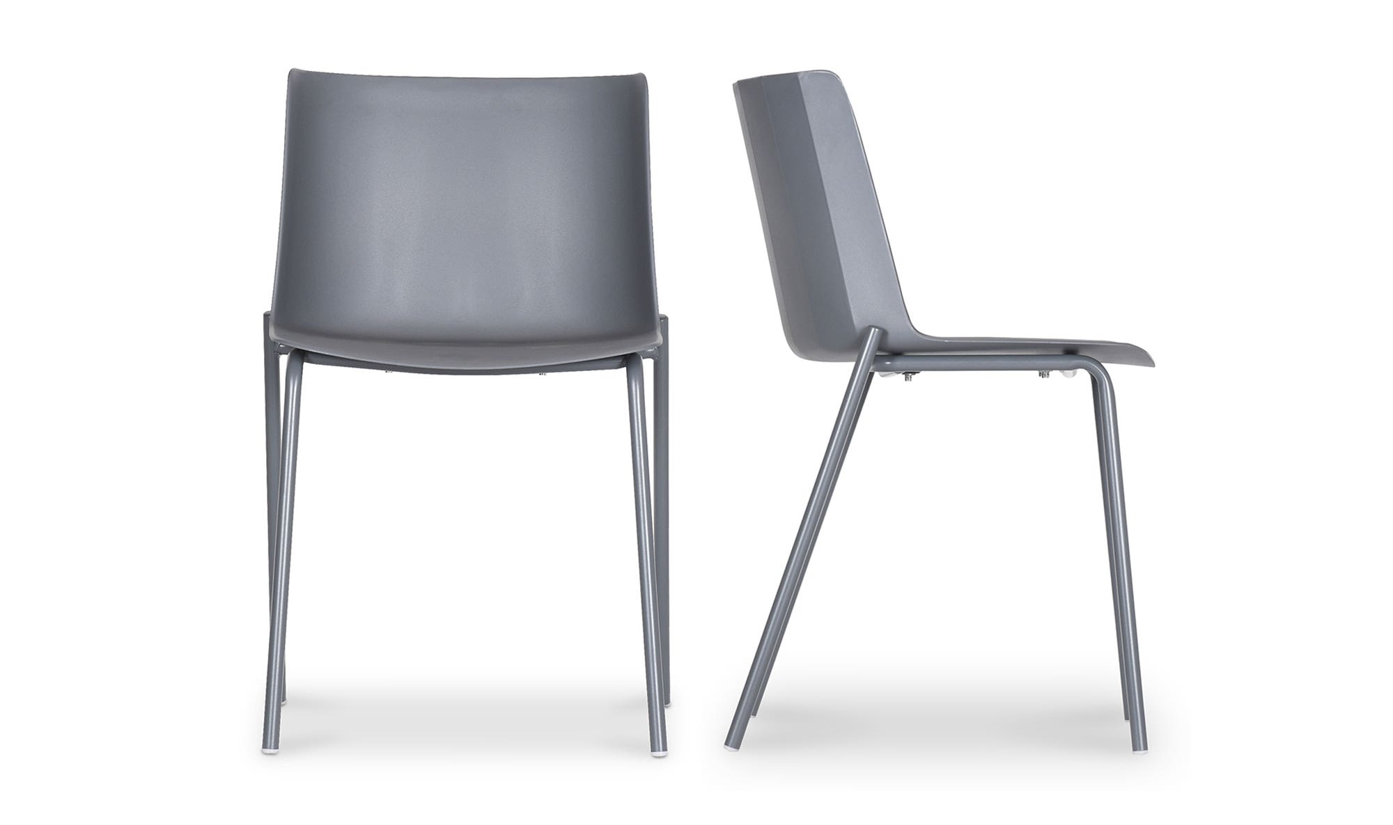 Moe's Silla Contemporary Dining Chair Set of 2 - Charcoal Gray