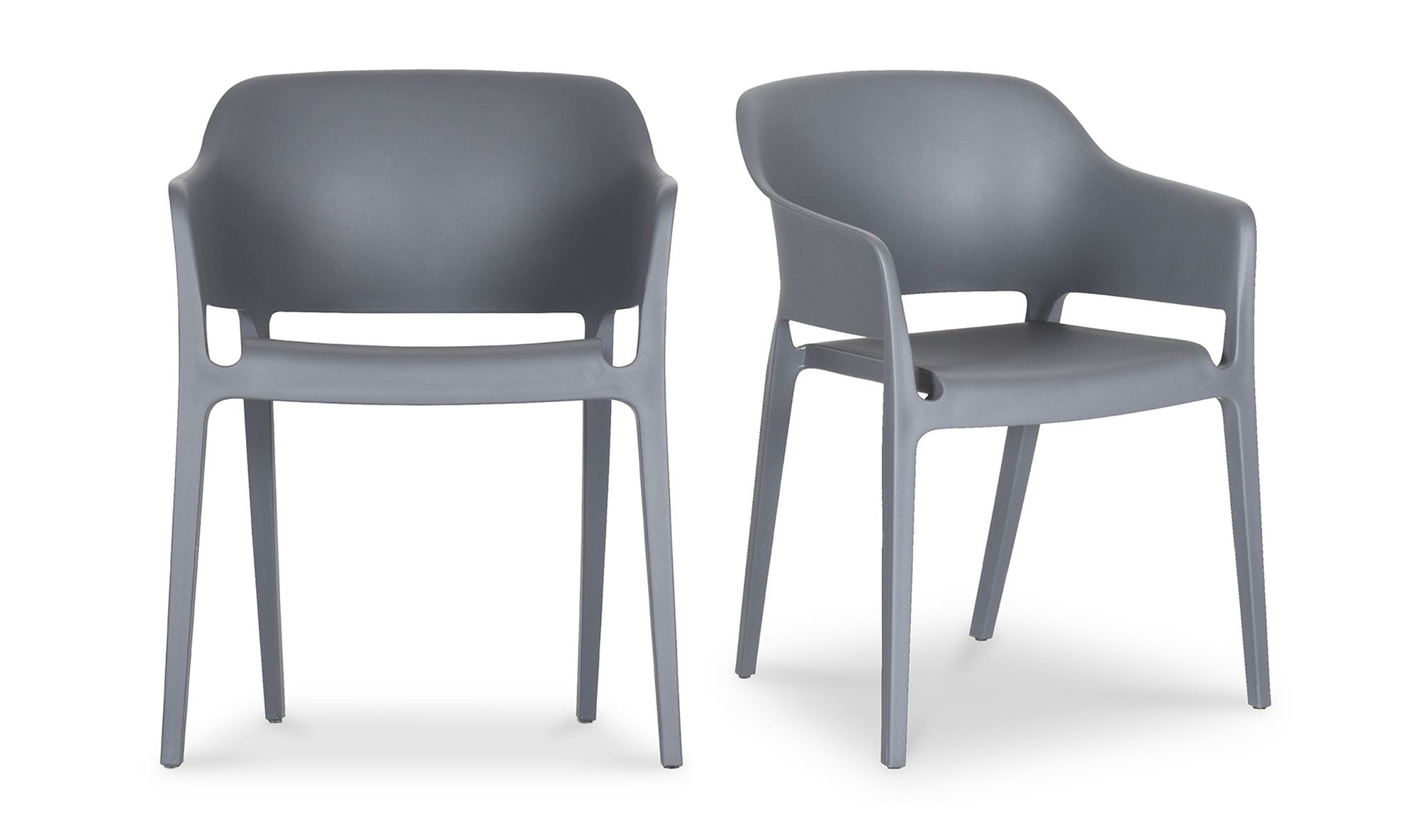 Moe's Faro Modern Dining Chair Set of 2 - Charcoal Gray