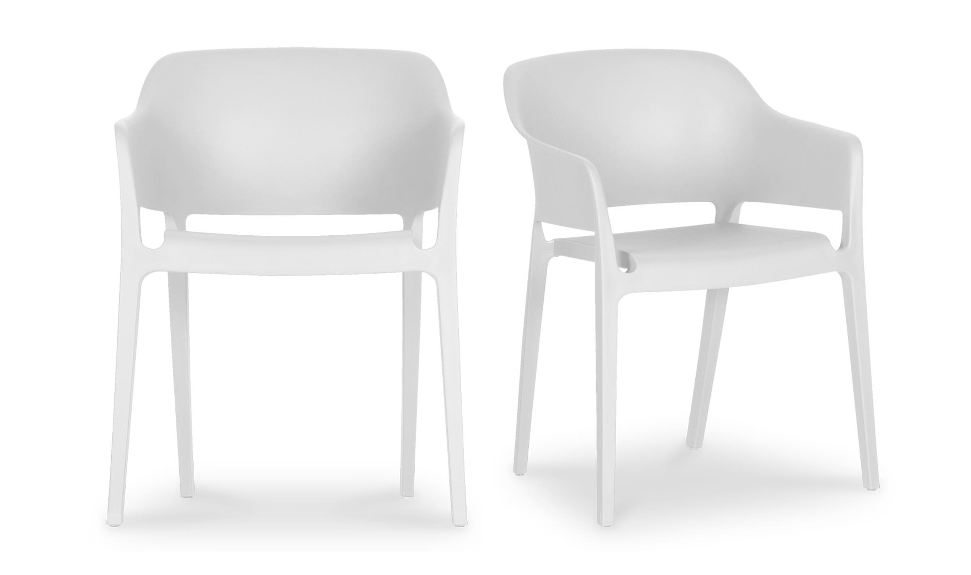 Moe's Faro Modern Dining Chair Set of 2 - White