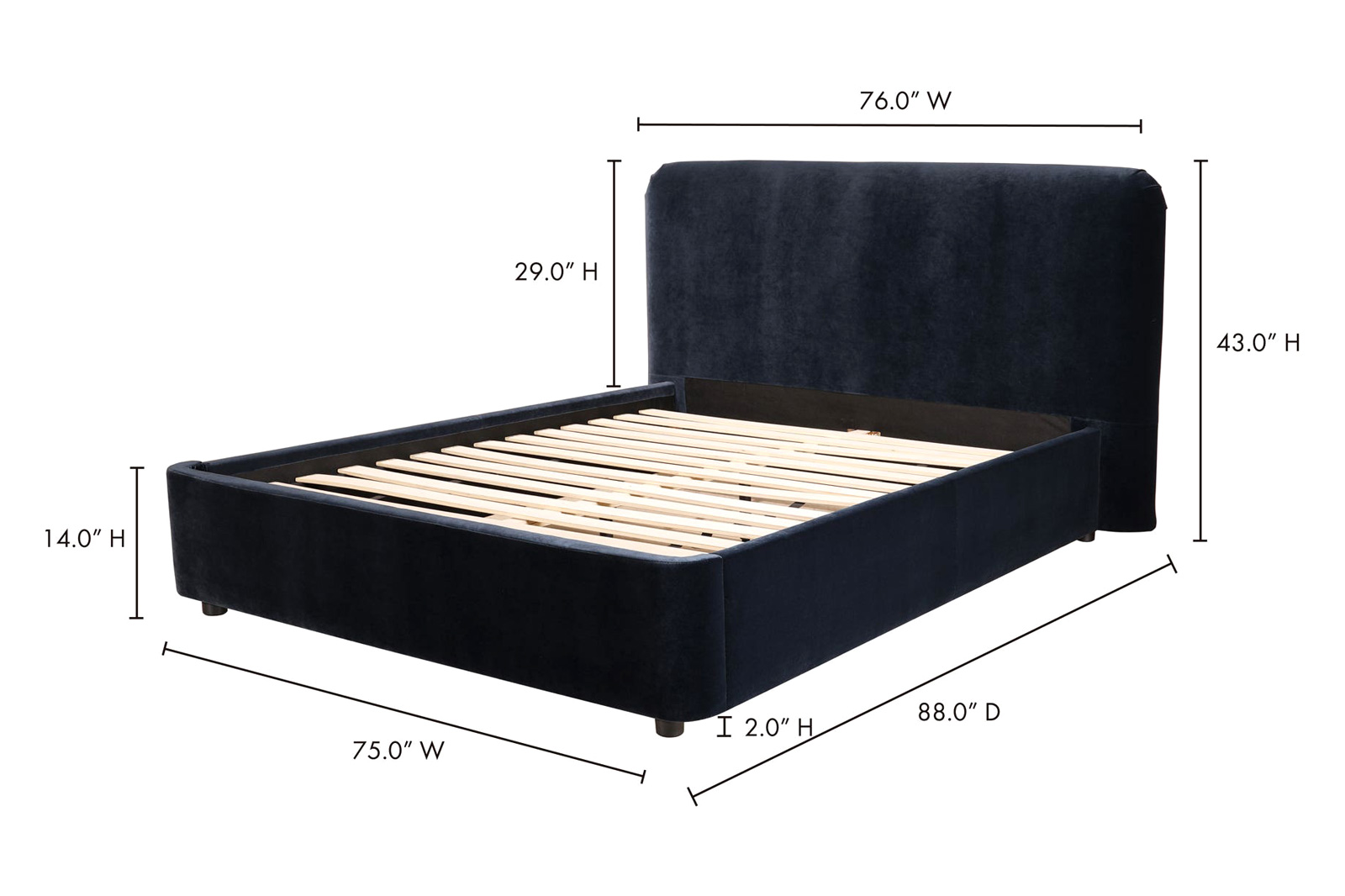 Moe's™ Samara Bed - Blue, Queen