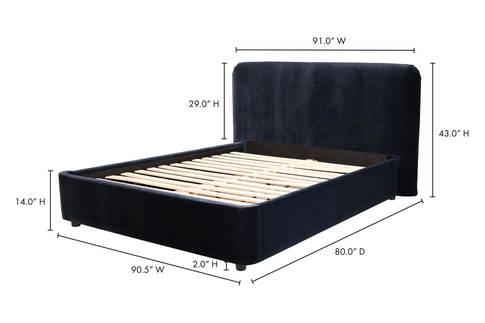 Moe's Samara Bed - Blue, King