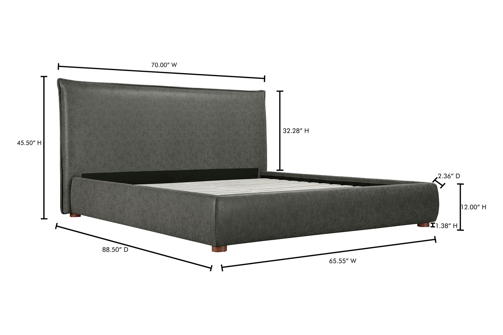 Moe's Luzon Bed - Slate, Queen