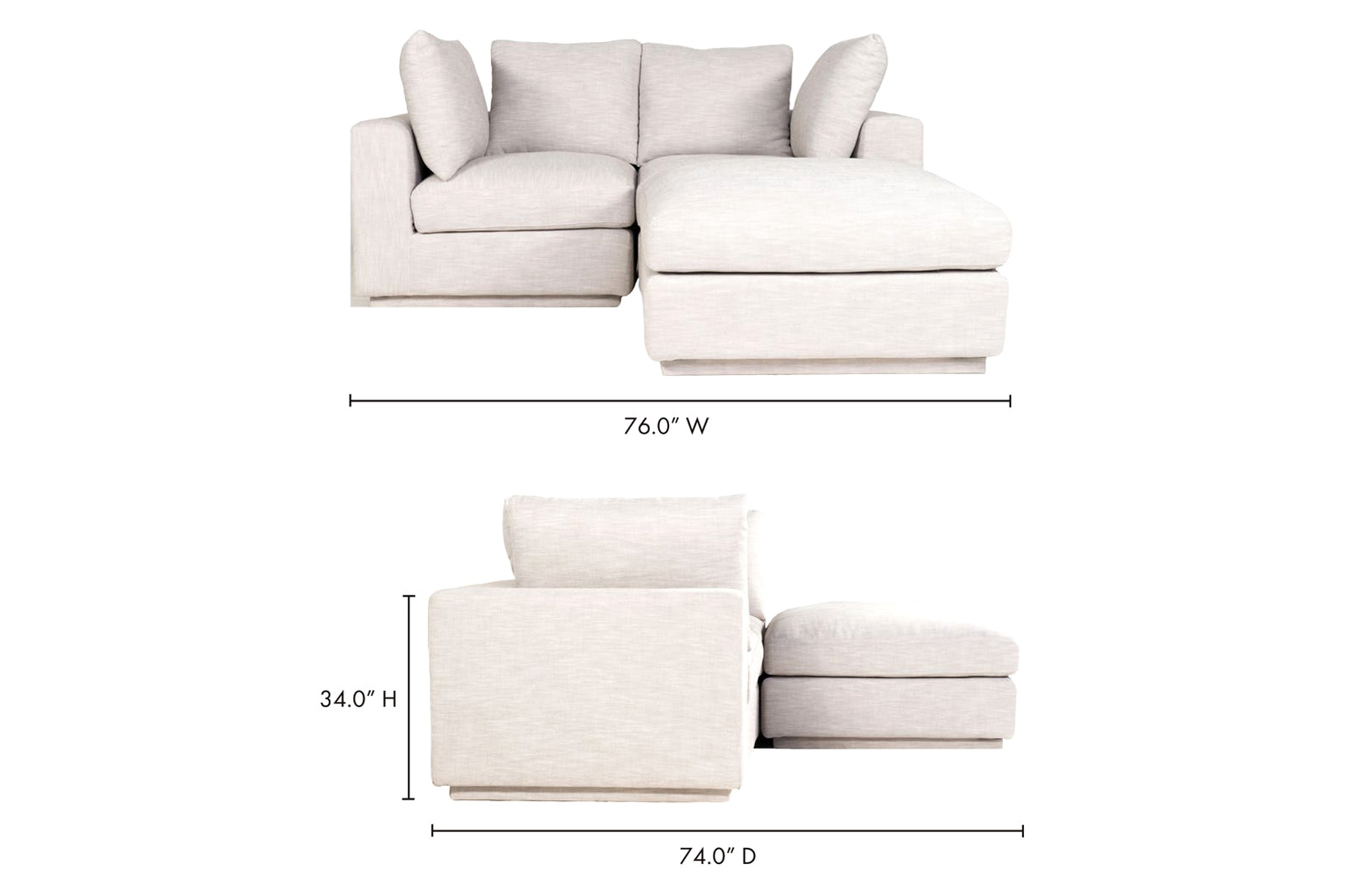 Moe's - Justin Nook Modular Sectional in Beige