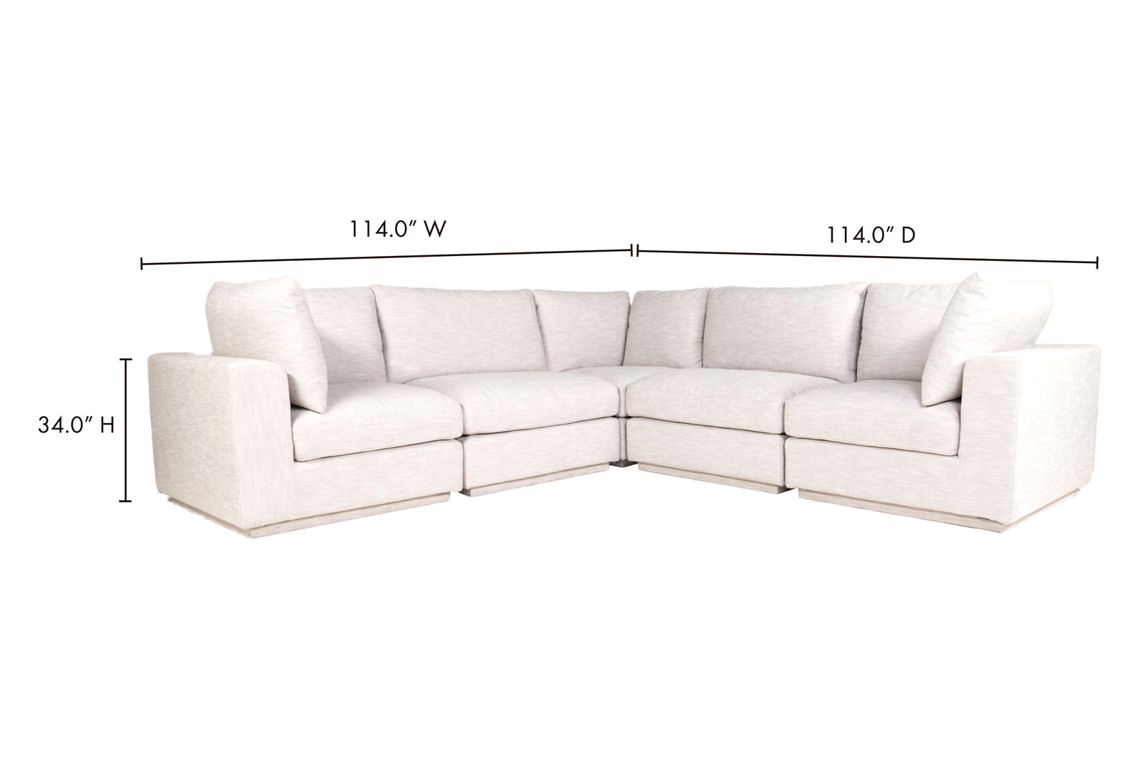 Moe's - Justin Classic L Modular Sectional in Beige