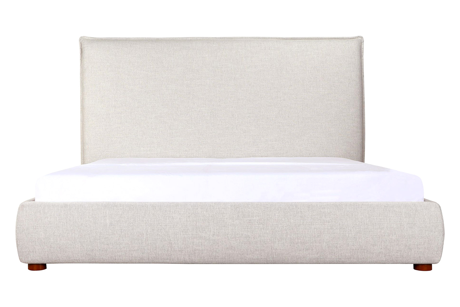 Moe's Luzon Bed Tall Headboard - Light Gray, Queen