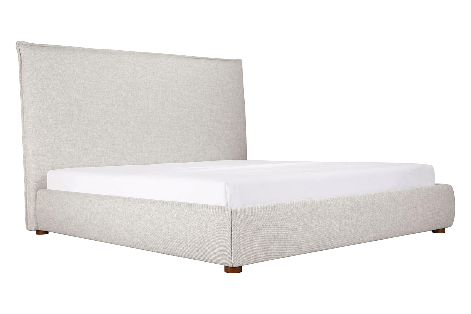 Moe's Luzon Bed Tall Headboard - Light Gray, Queen