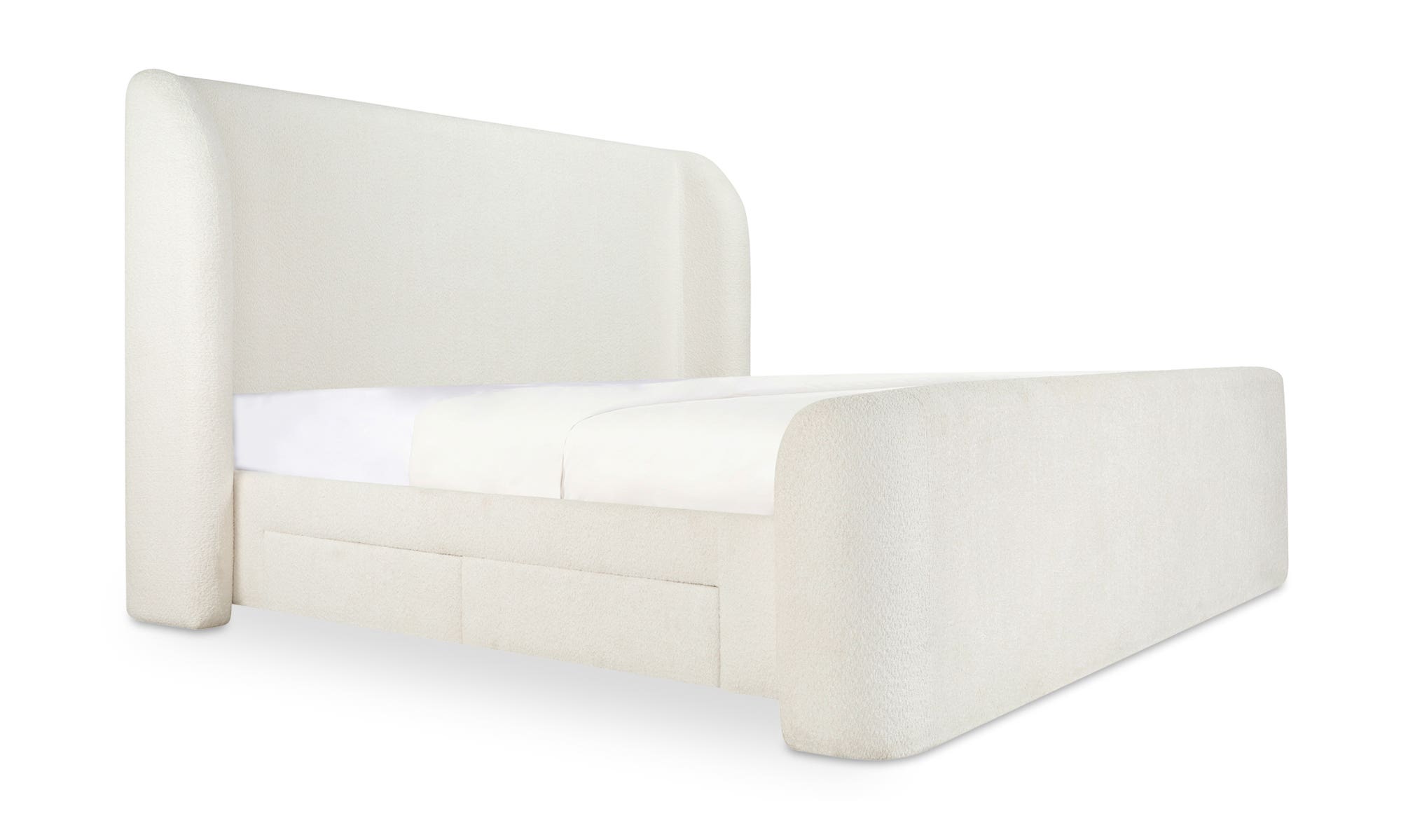 Moe's Sophia Contemporary Queen Size Bed - Cream