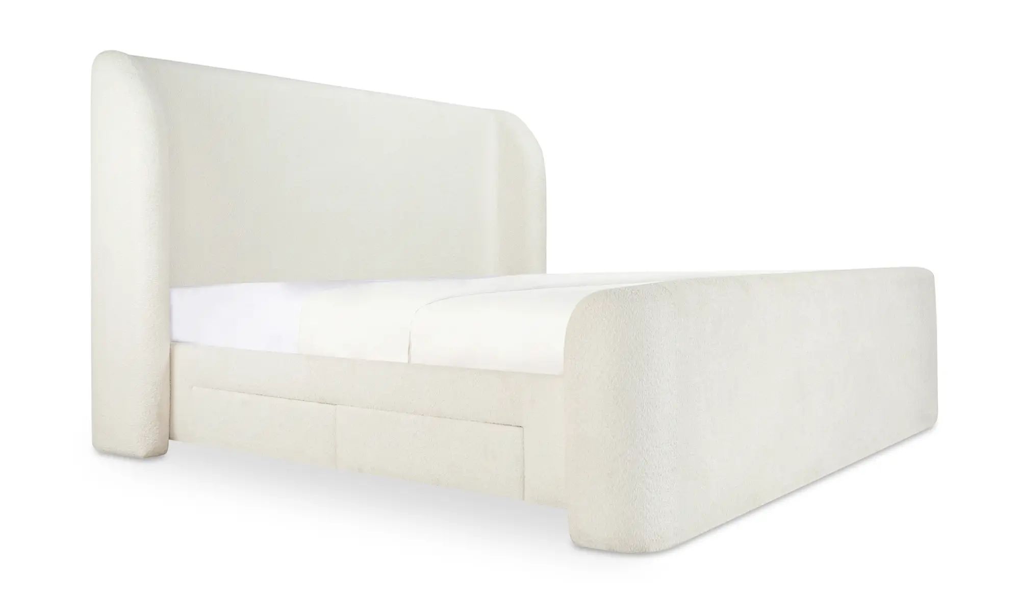 Moe's Sophia Contemporary King Size Bed - Cream