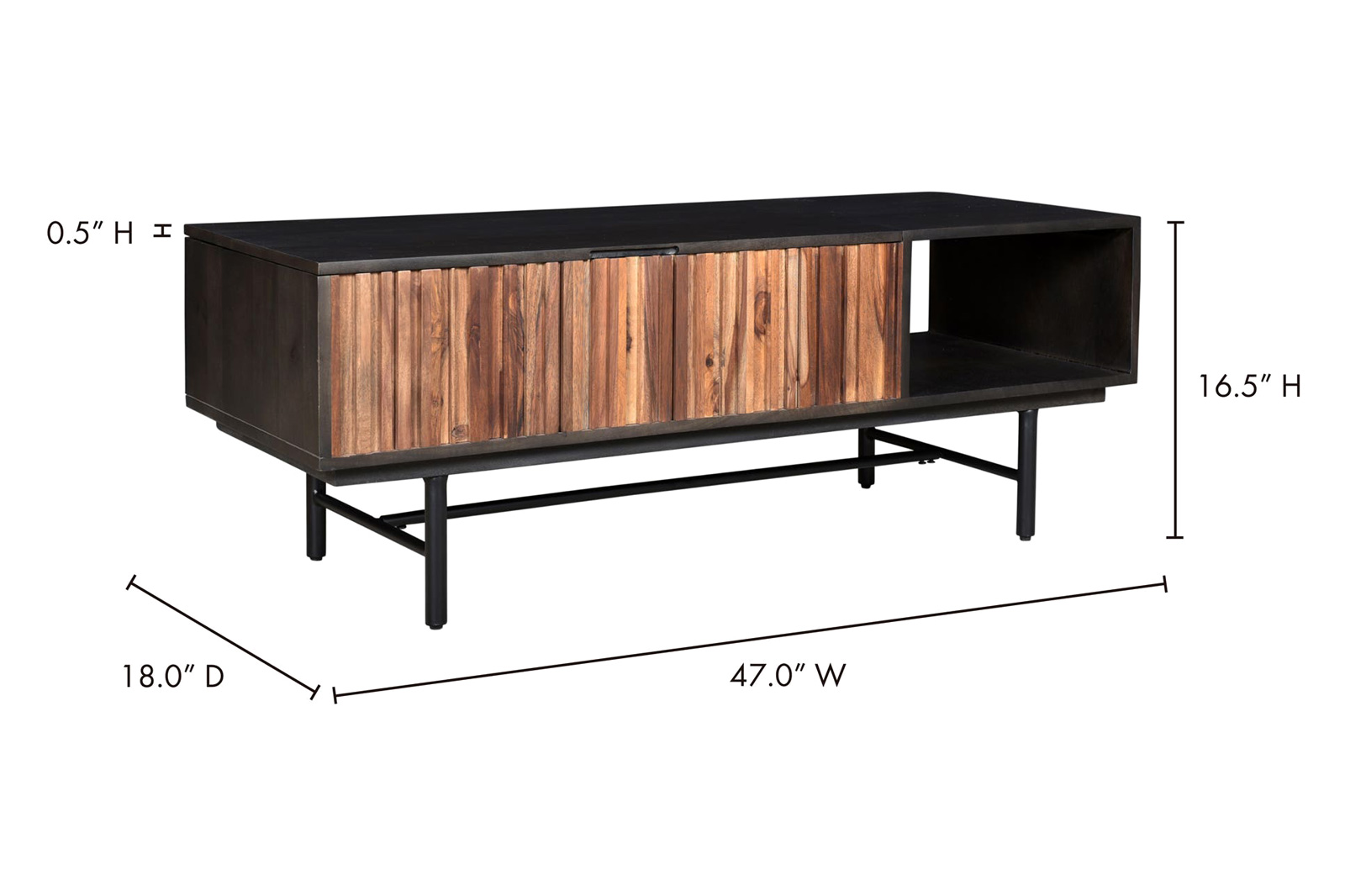 Moe's - Jackson Storage Coffee Table in Black