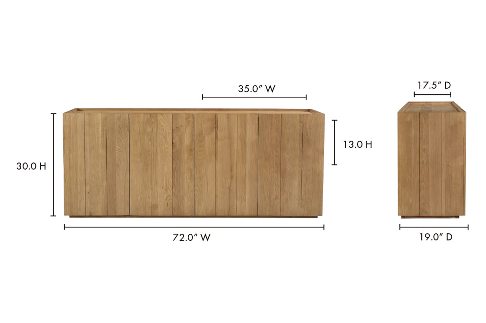 Moe's - Plank Sideboard in Brown