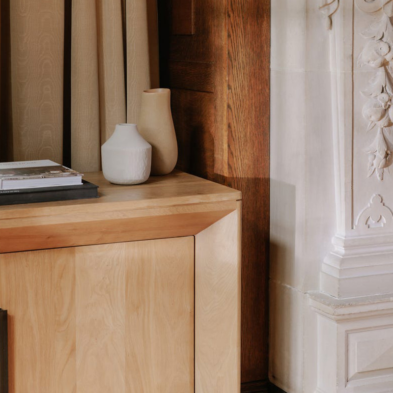 Moe's - Angle Large Oak Sideboard in Brown