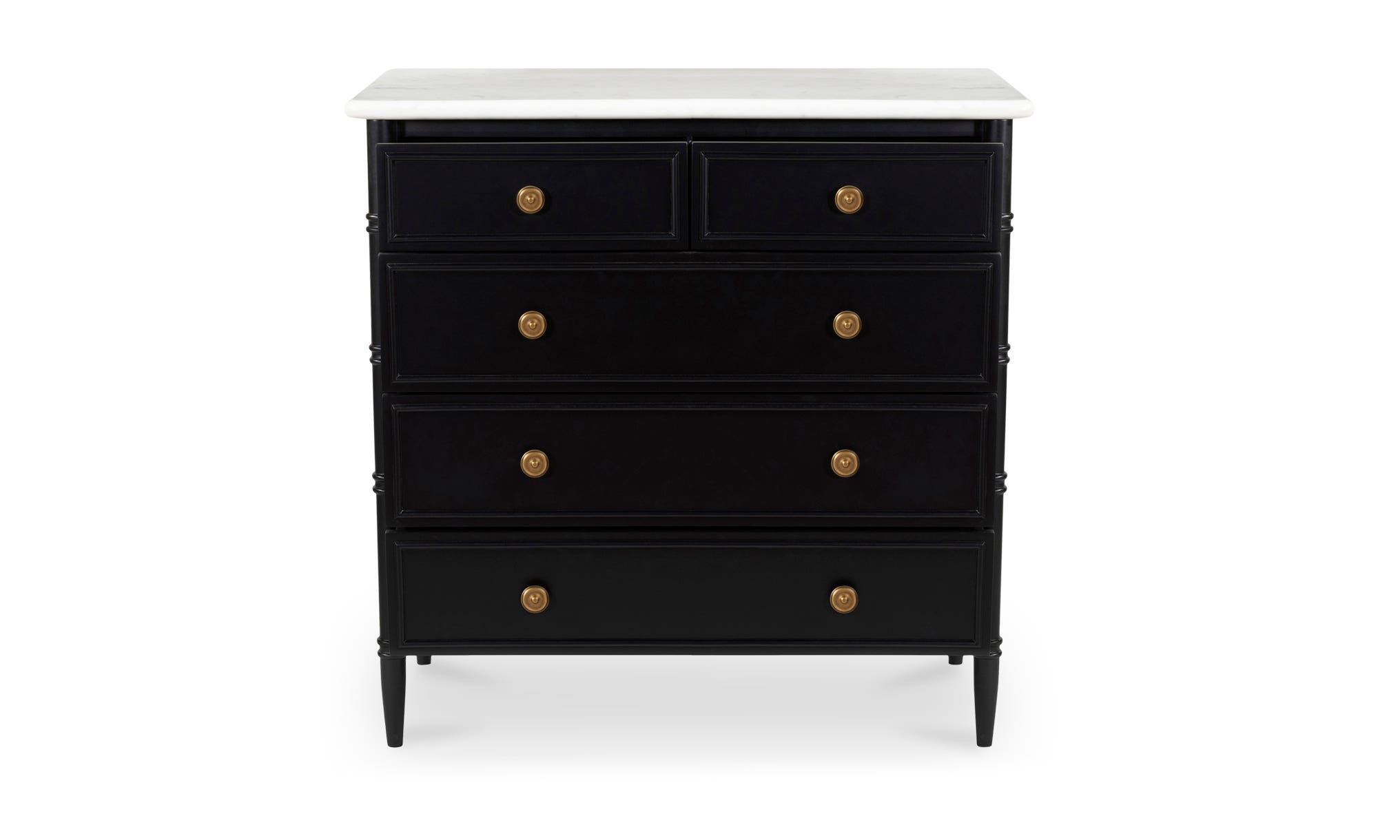 Moe's - Eleanor Rustic 5 Drawers Chest in Black