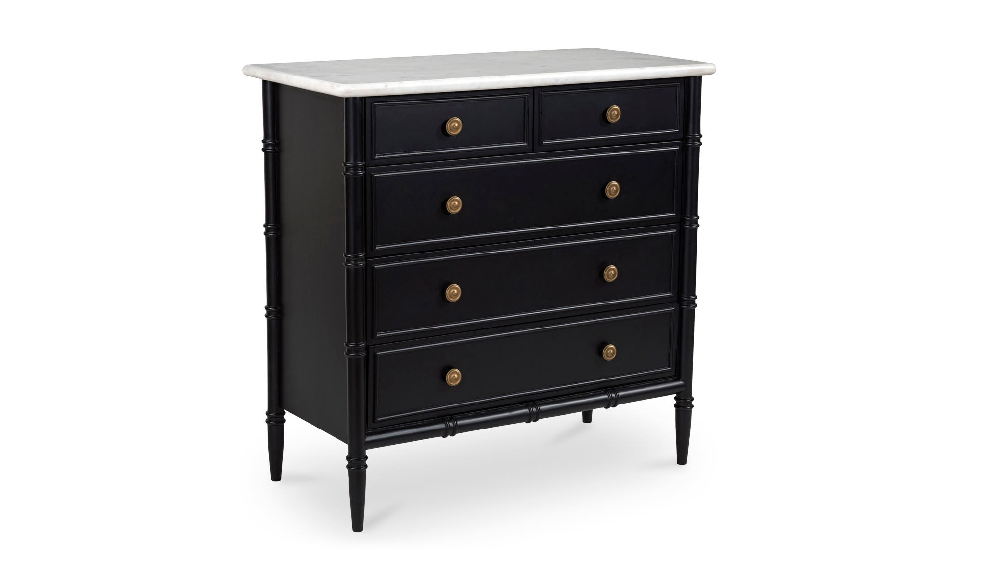 Moe's - Eleanor Rustic 5 Drawers Chest in Black