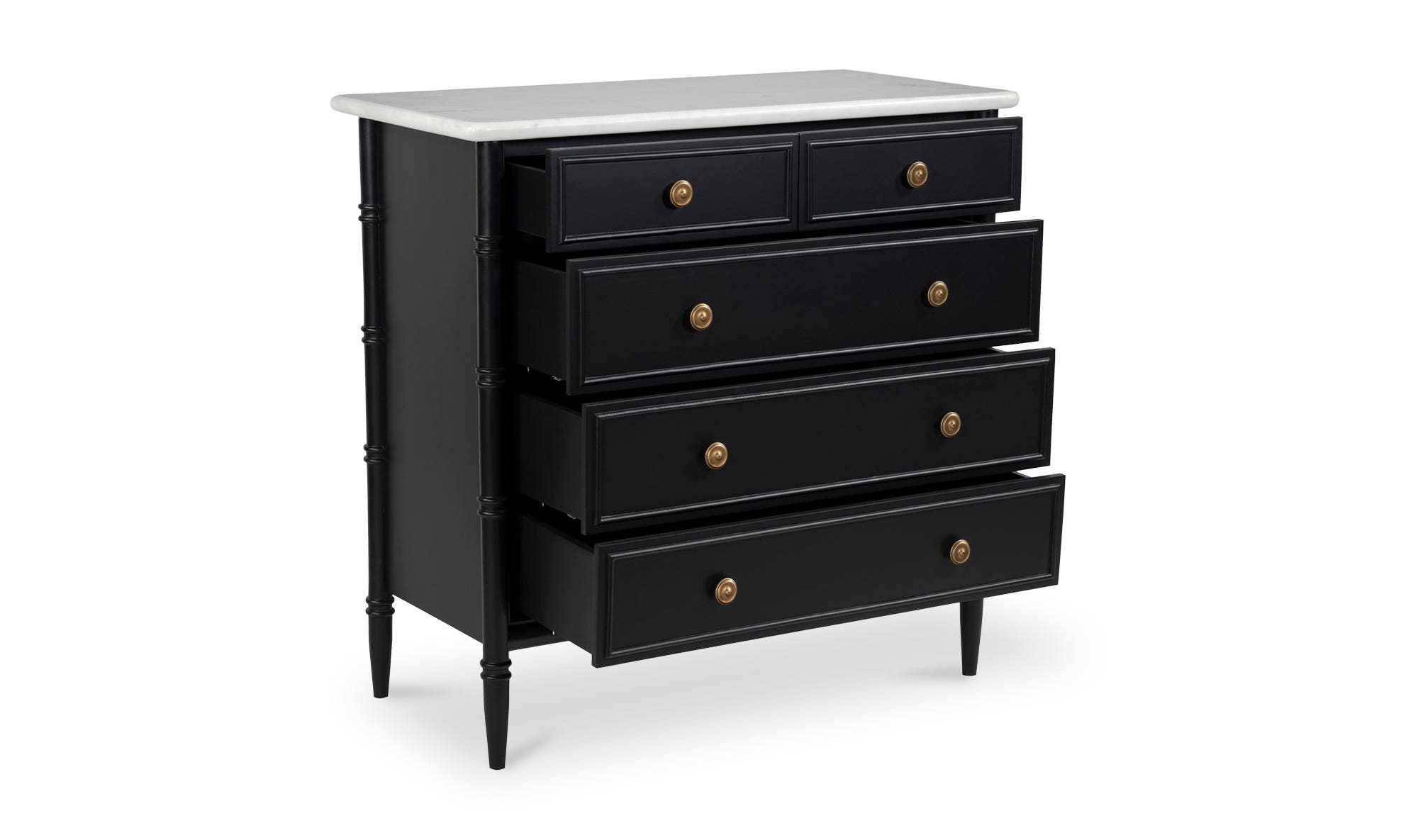 Moe's - Eleanor Rustic 5 Drawers Chest in Black