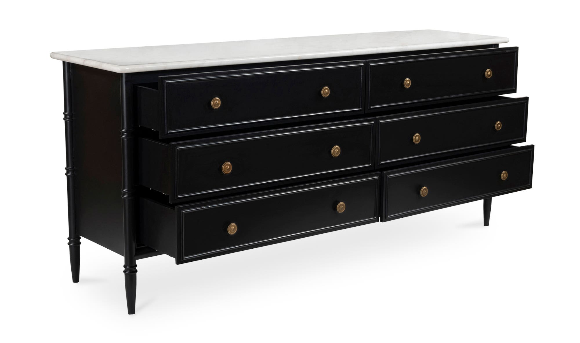 Moe's - Eleanor Rustic 6 Drawers Dresser in Black