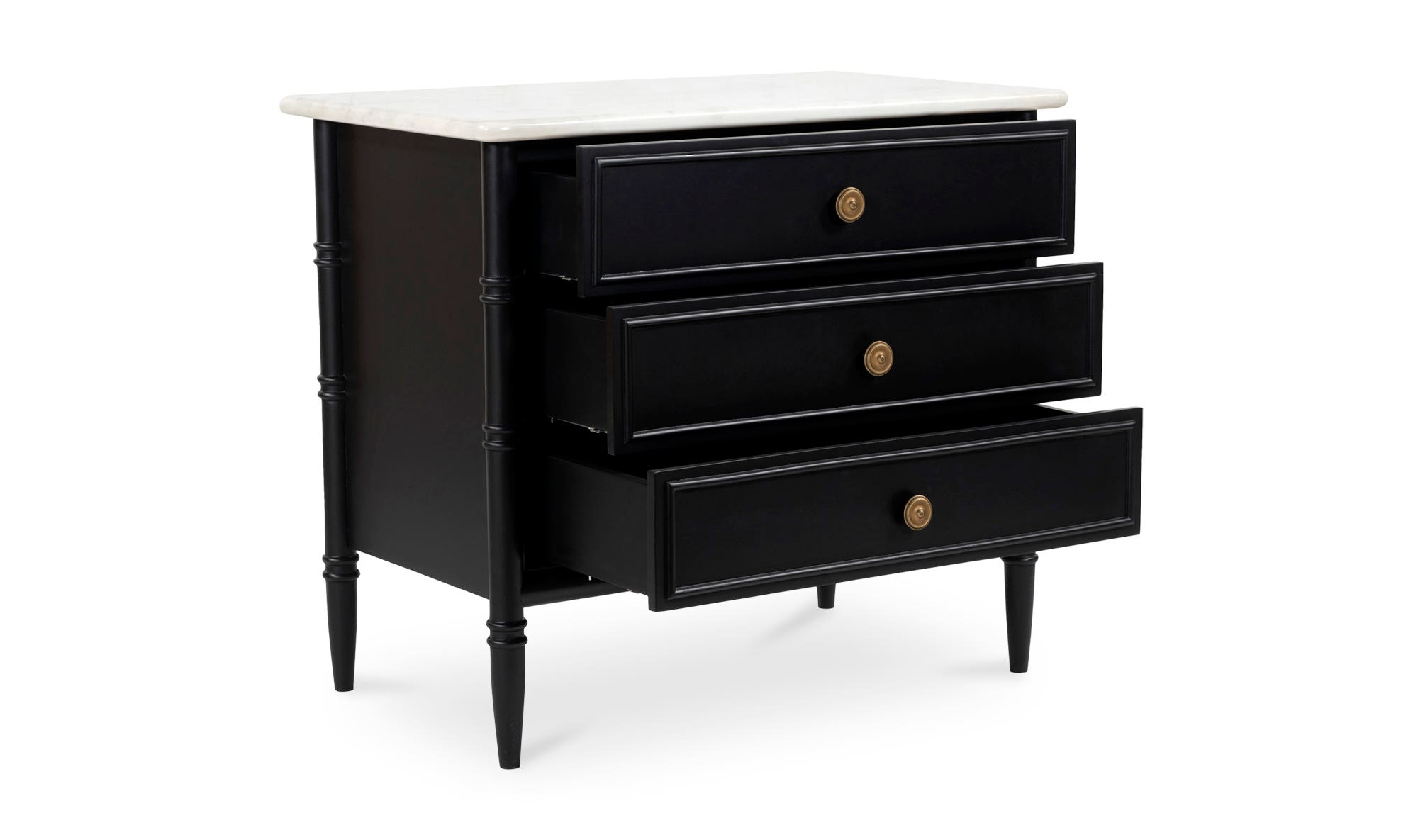 Moe's - Eleanor Rustic 1 Drawer Nightstand in Black