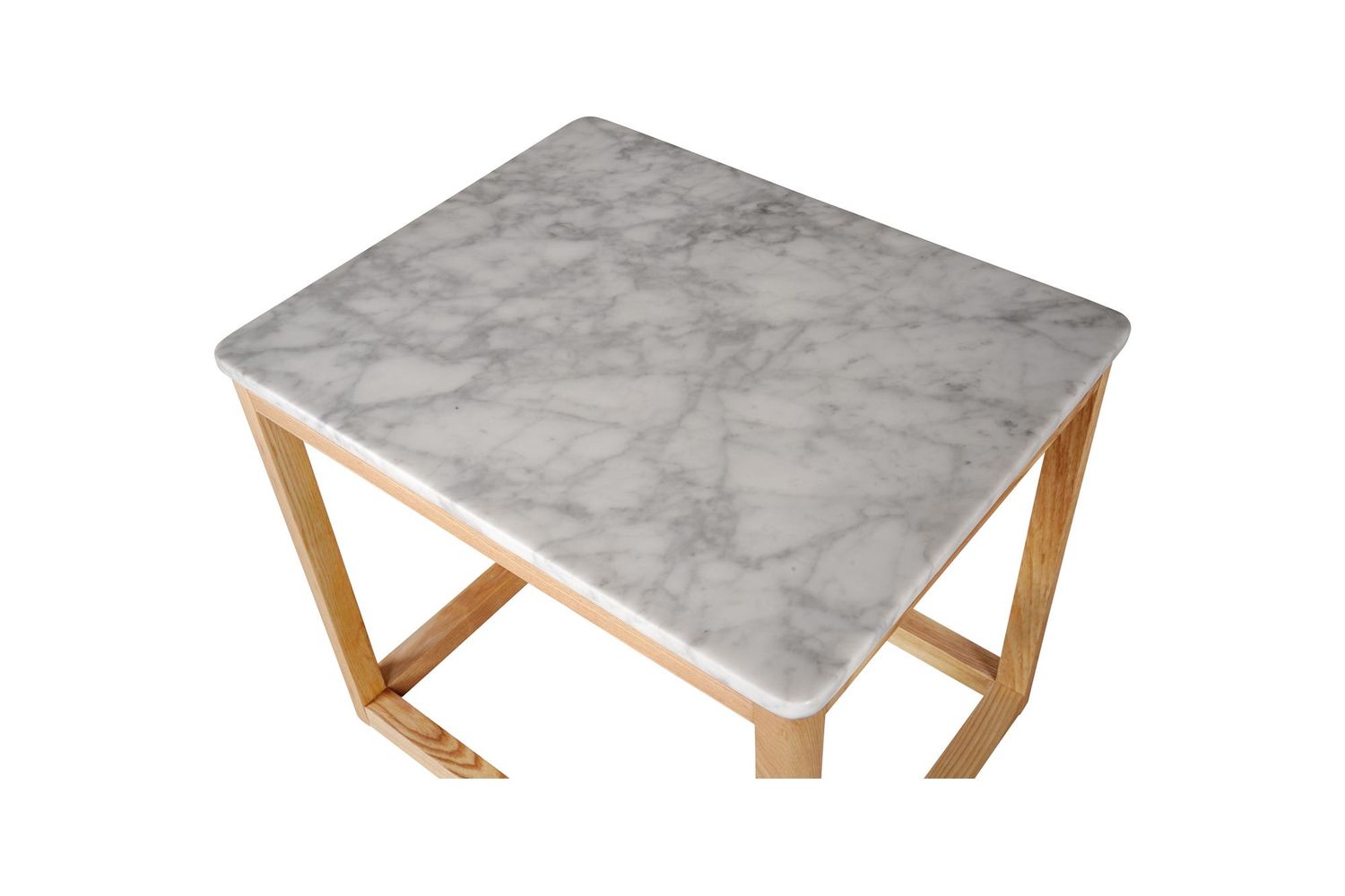 Moe's Ellis Modern Side Table - Natural, Marble/Wood