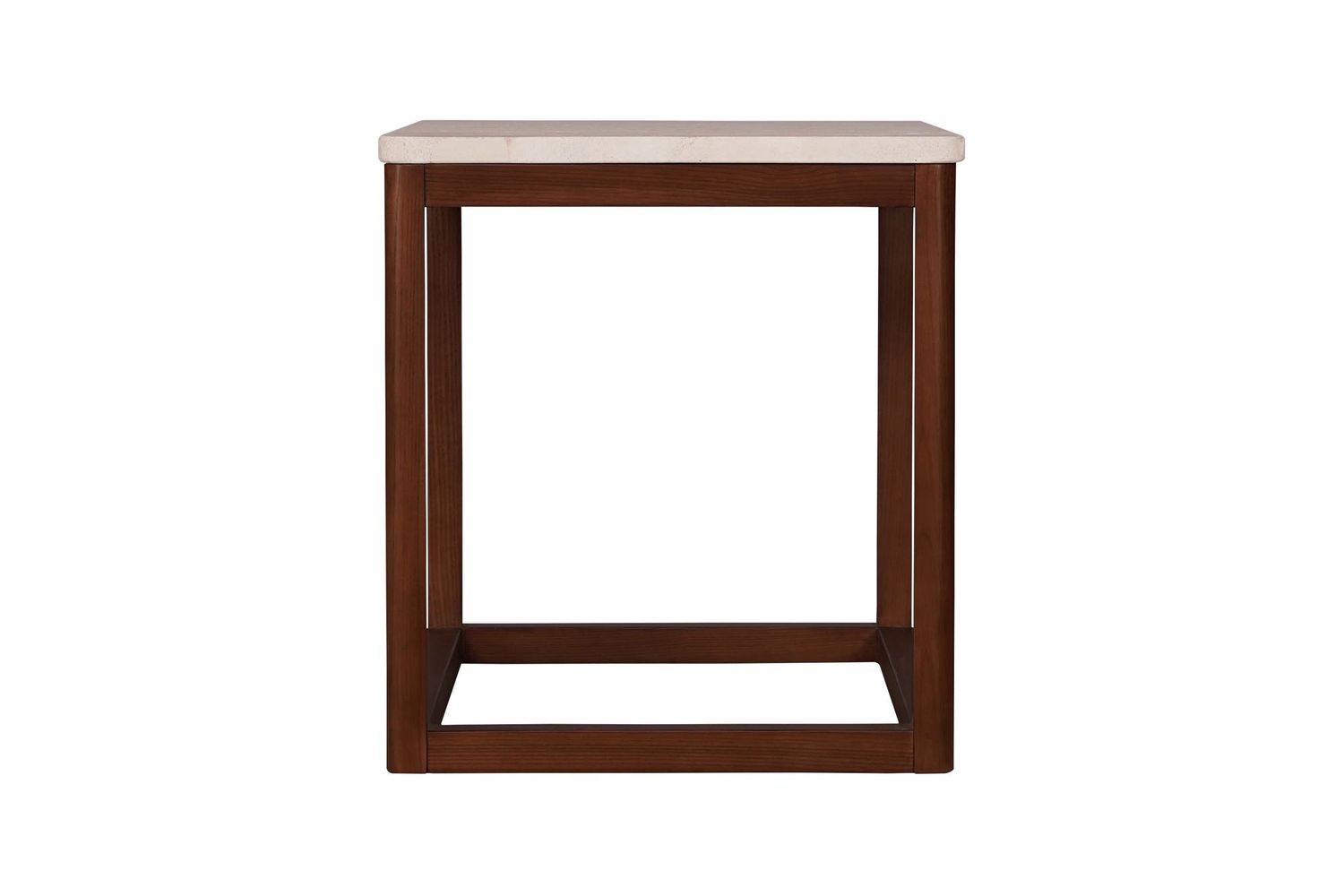 Moe's Ellis Modern Side Table - Brown, Travertine/Wood