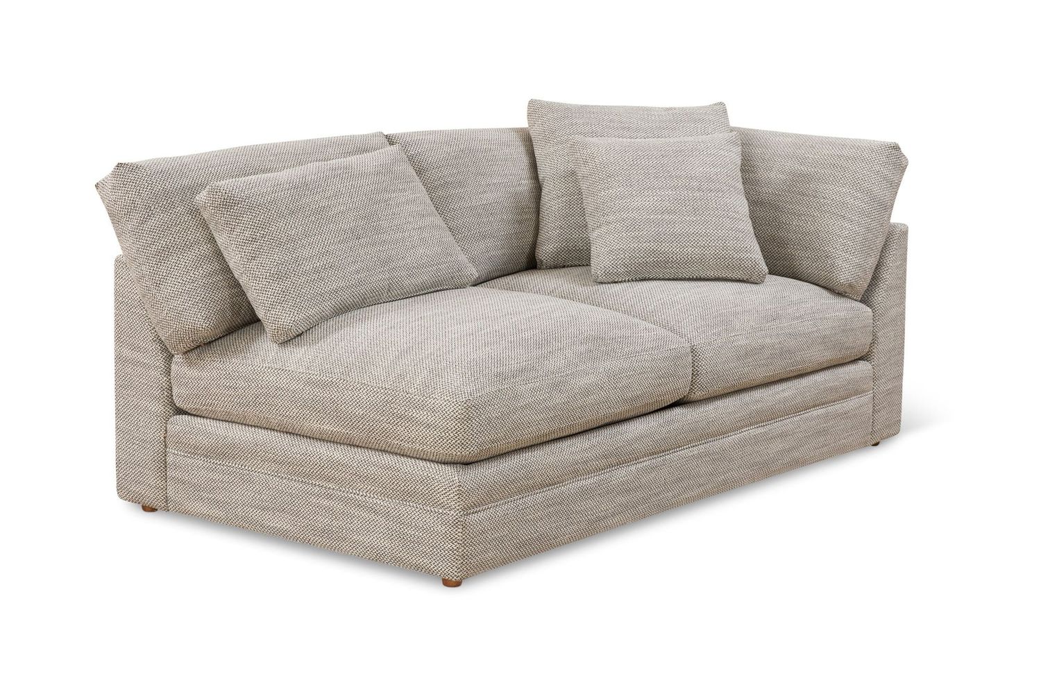 Moe's Malin Modern One Arm Right Facing Sofa - Light Gray