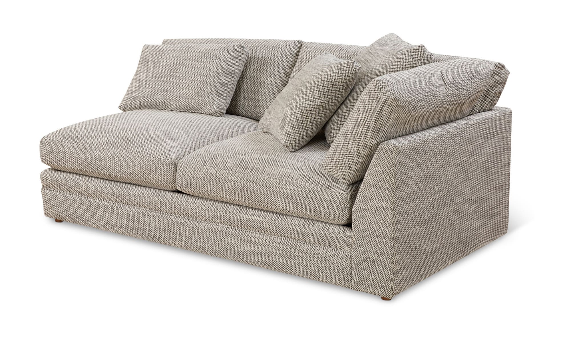 Moe's Malin Modern One Arm Right Facing Sofa - Light Gray