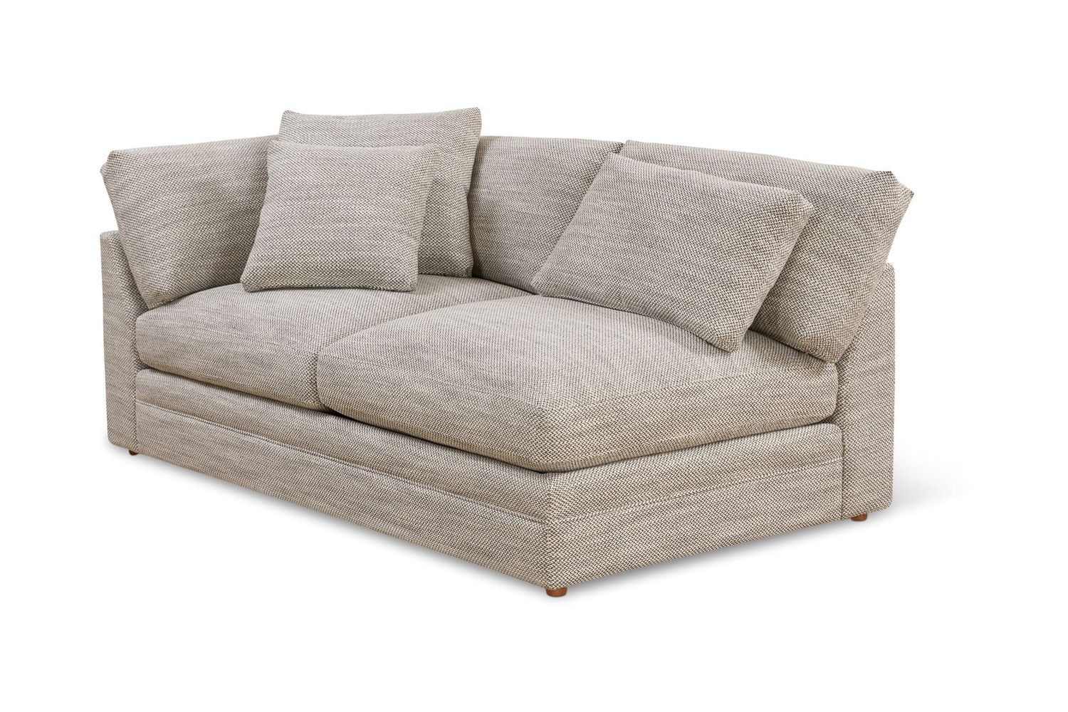 Moe's Malin Modern One Arm Left Facing Sofa - Light Gray