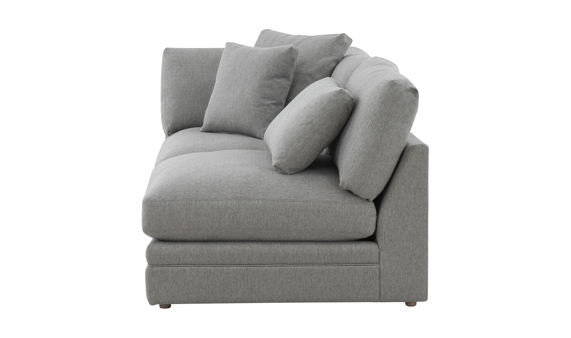 Moe's Malin Modern One Arm Left Facing Sofa - Gray