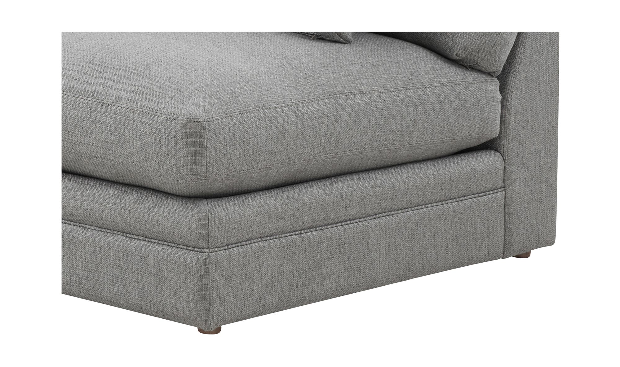 Moe's Malin Modern One Arm Left Facing Sofa - Gray