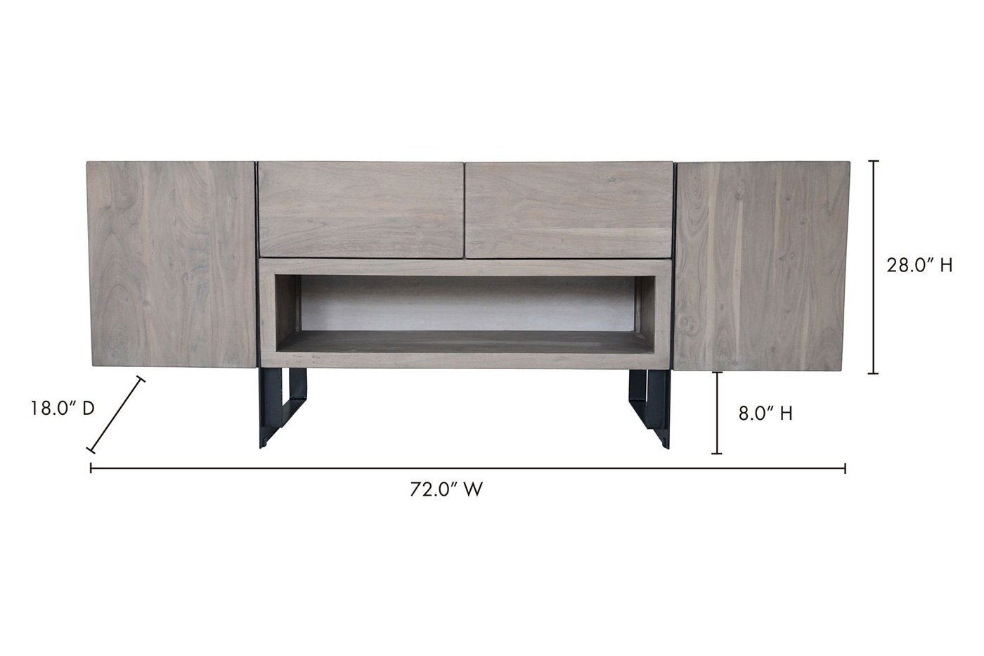 Moe's Tiburon Media Cabinet - Light Gray