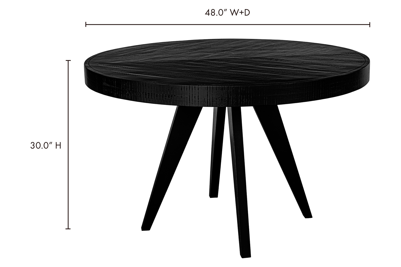 Moe's Parq Round Dining Table - Black, 48"