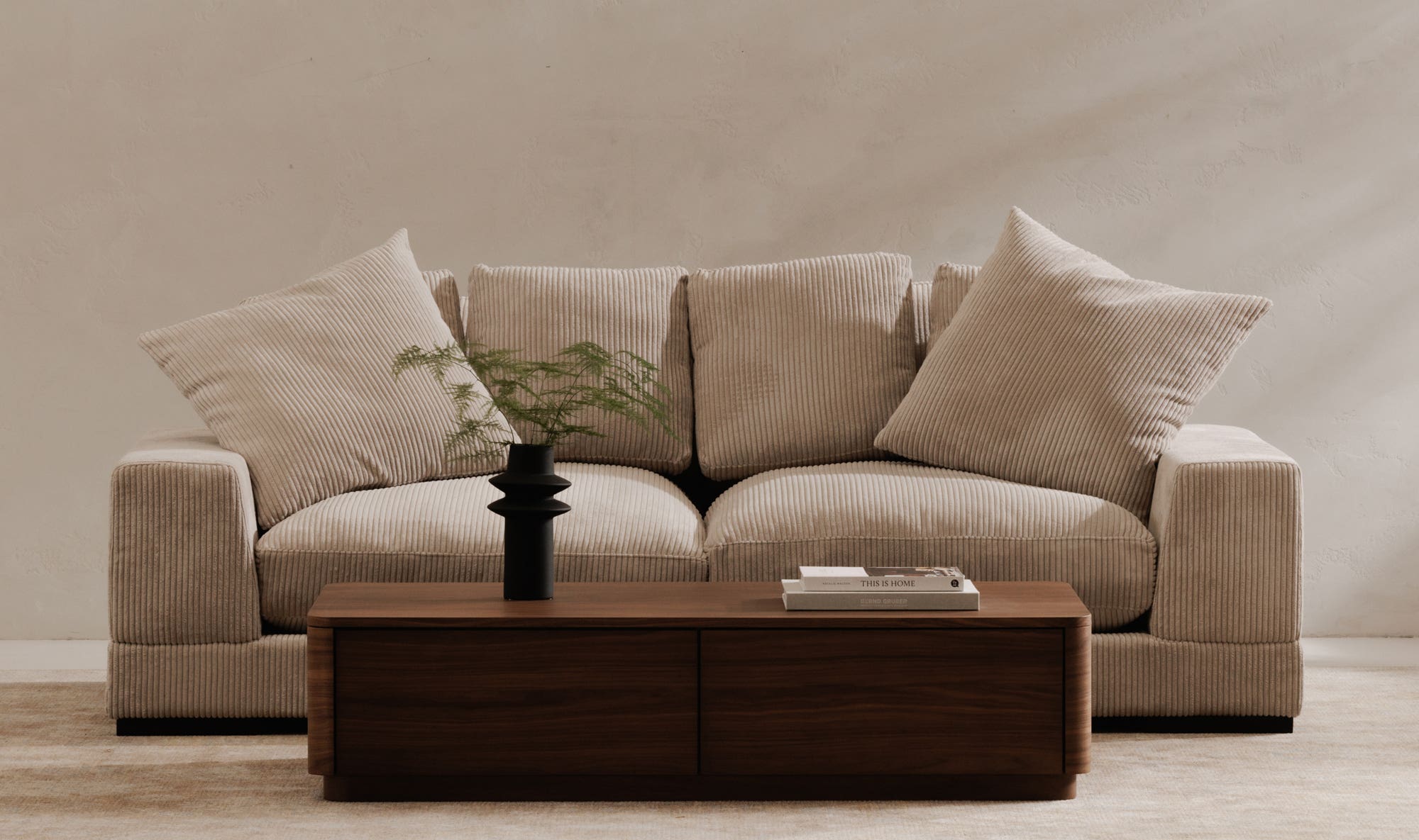 Moe's Plunge Contemporary Sofa - Cappuccino