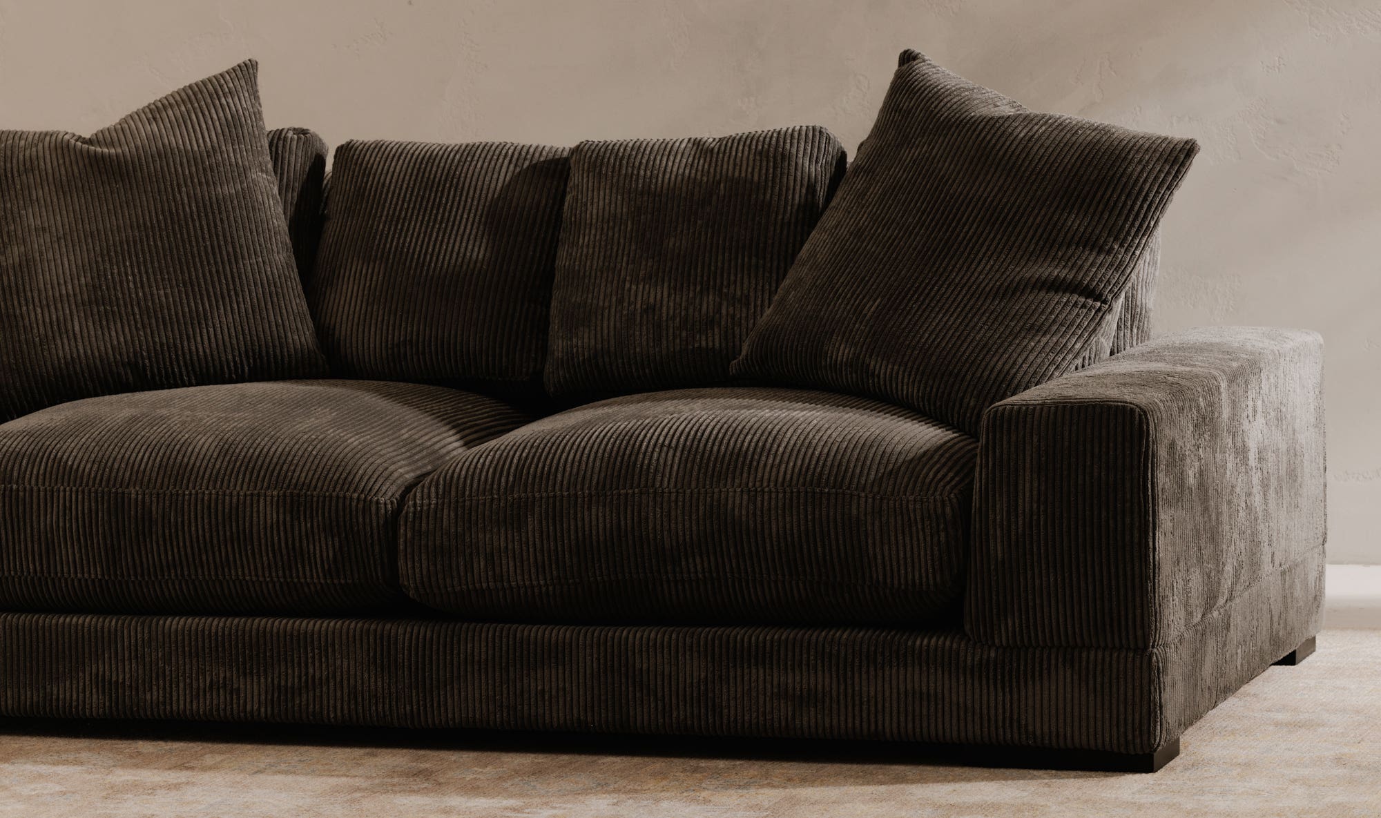 Moe's Plunge Contemporary Sofa - Charcoal