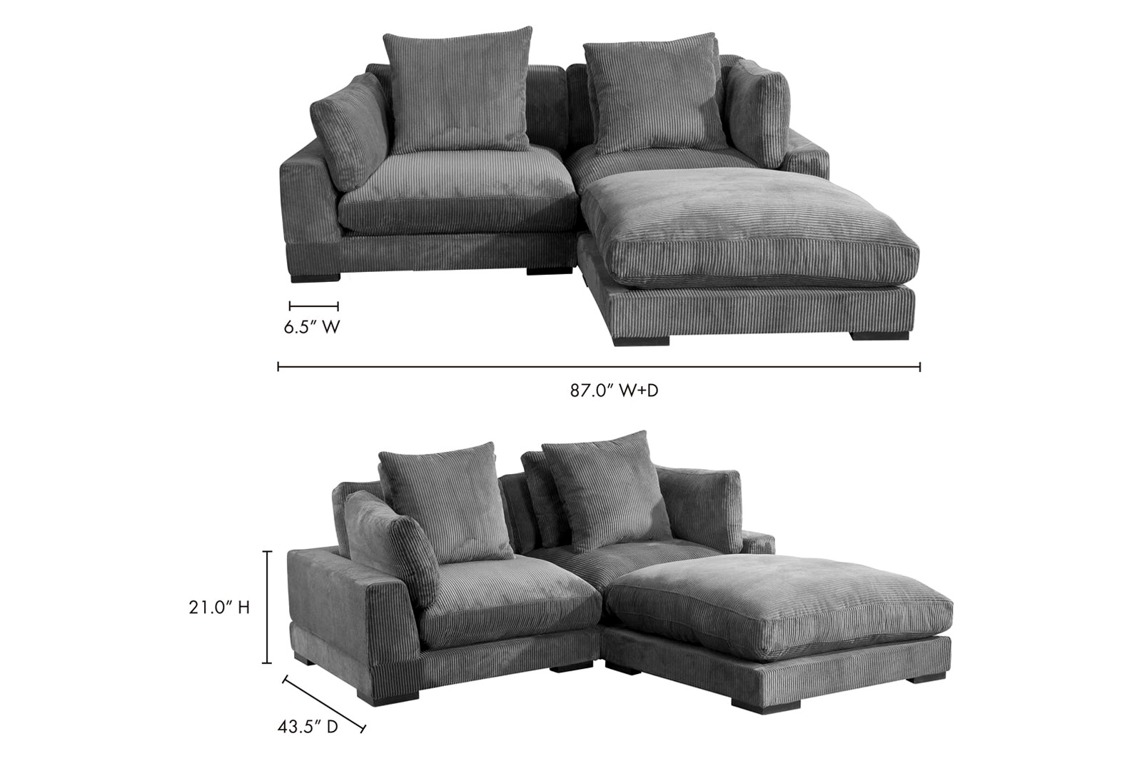 Moe's™ Tumble Nook Modular Sectional - Dark Gray