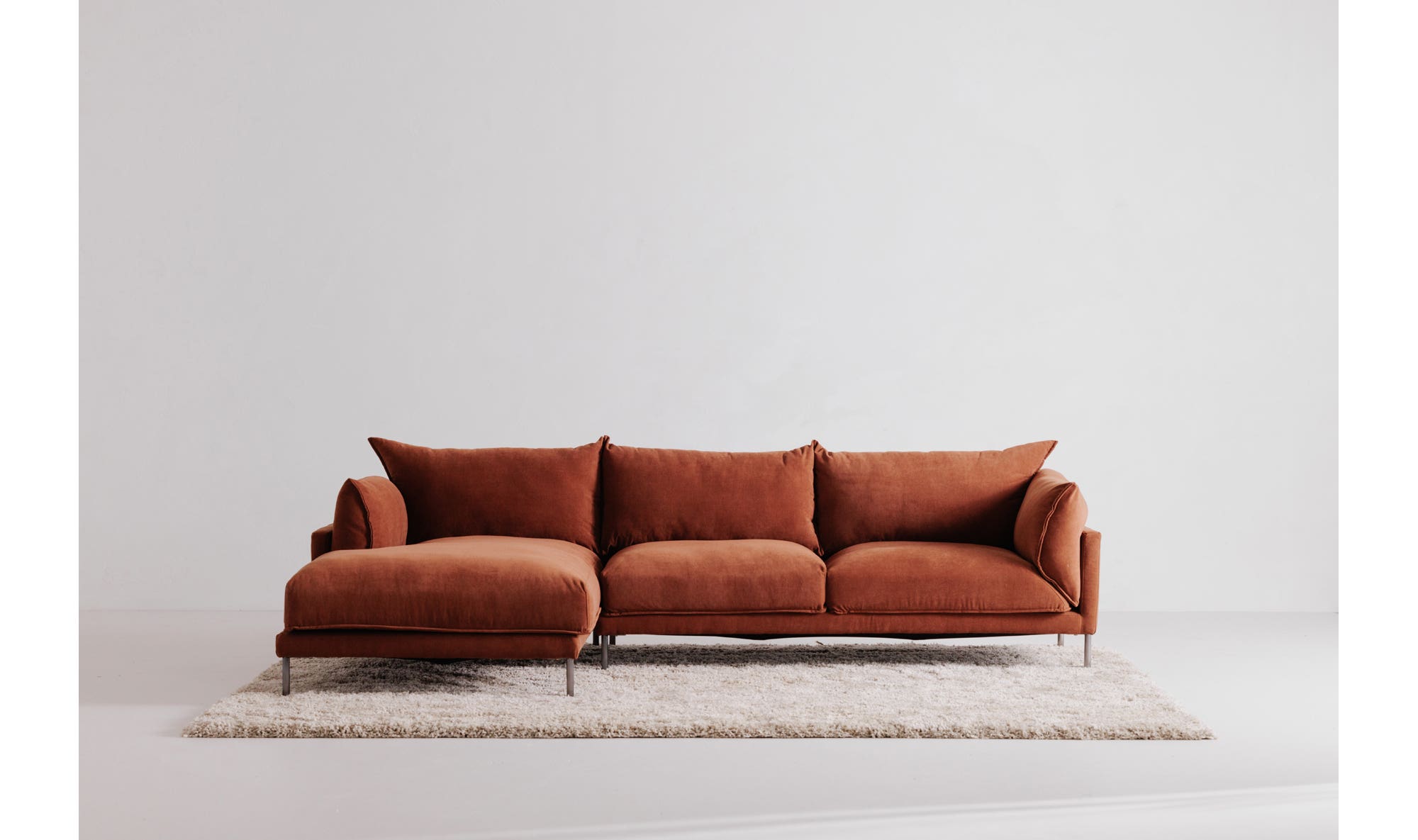 Moe's Jamara Scandinavian Left Facing Sectional - Burnt Auburn