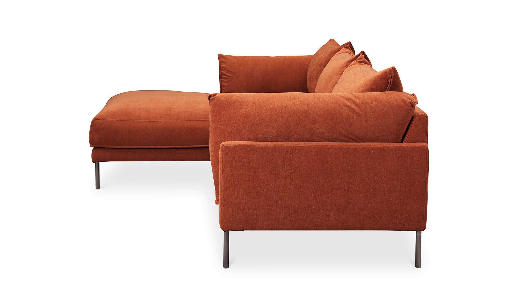 Moe's Jamara Scandinavian Left Facing Sectional - Burnt Auburn