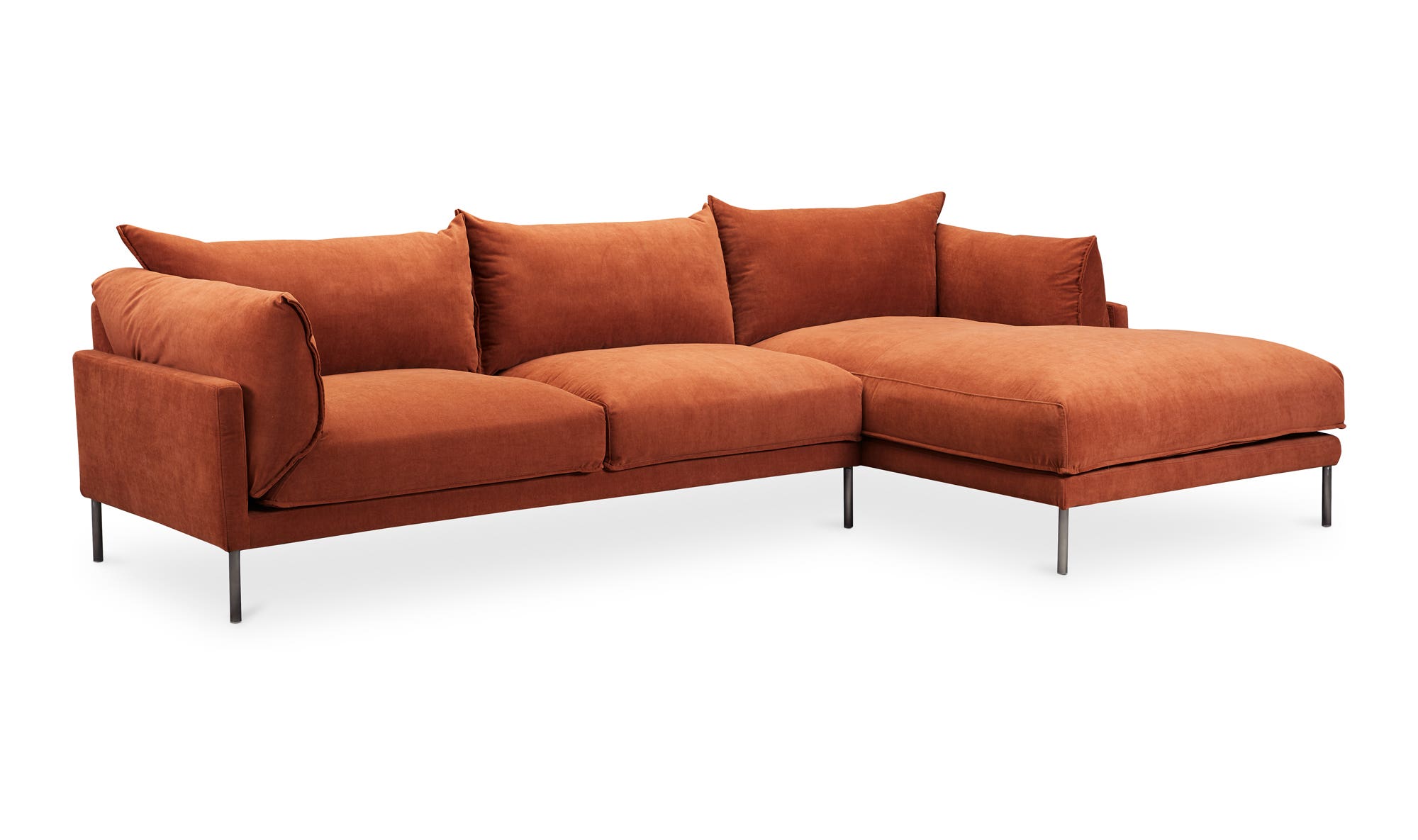 Moe's Jamara Scandinavian Right Facing Sectional - Burnt Auburn