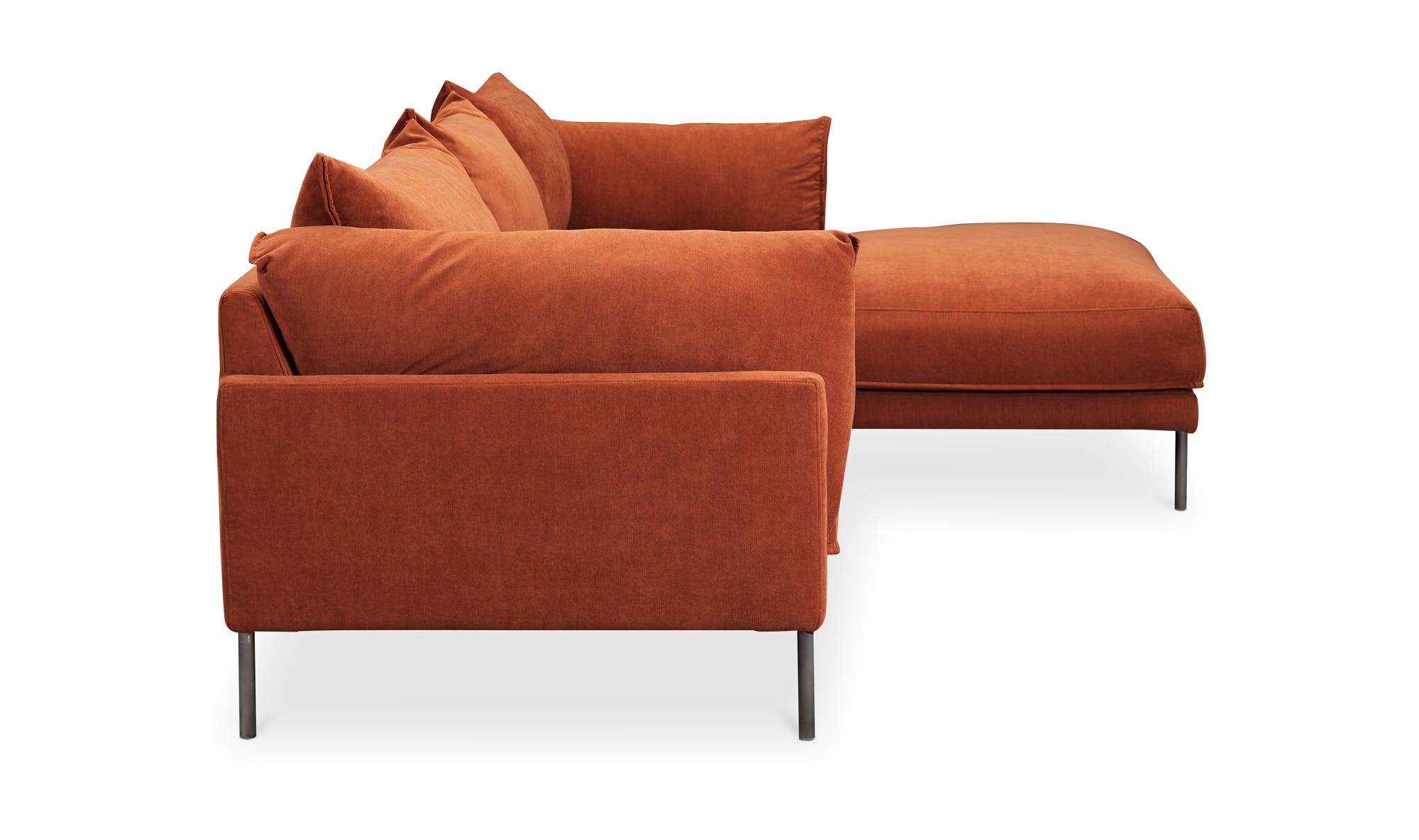 Moe's Jamara Scandinavian Right Facing Sectional - Burnt Auburn