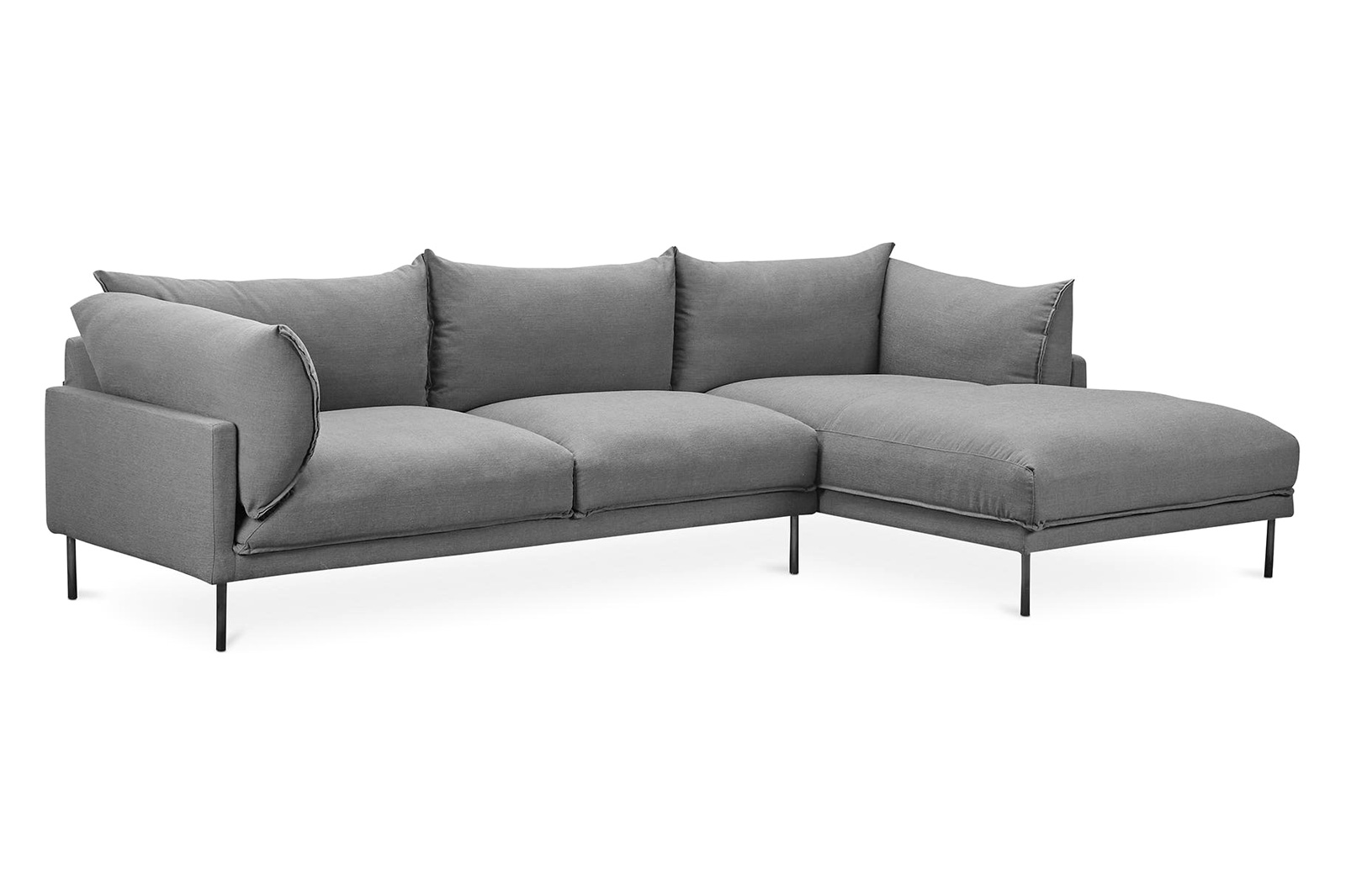 Moe's Jamara Scandinavian Right Facing Sectional - Charcoal Gray