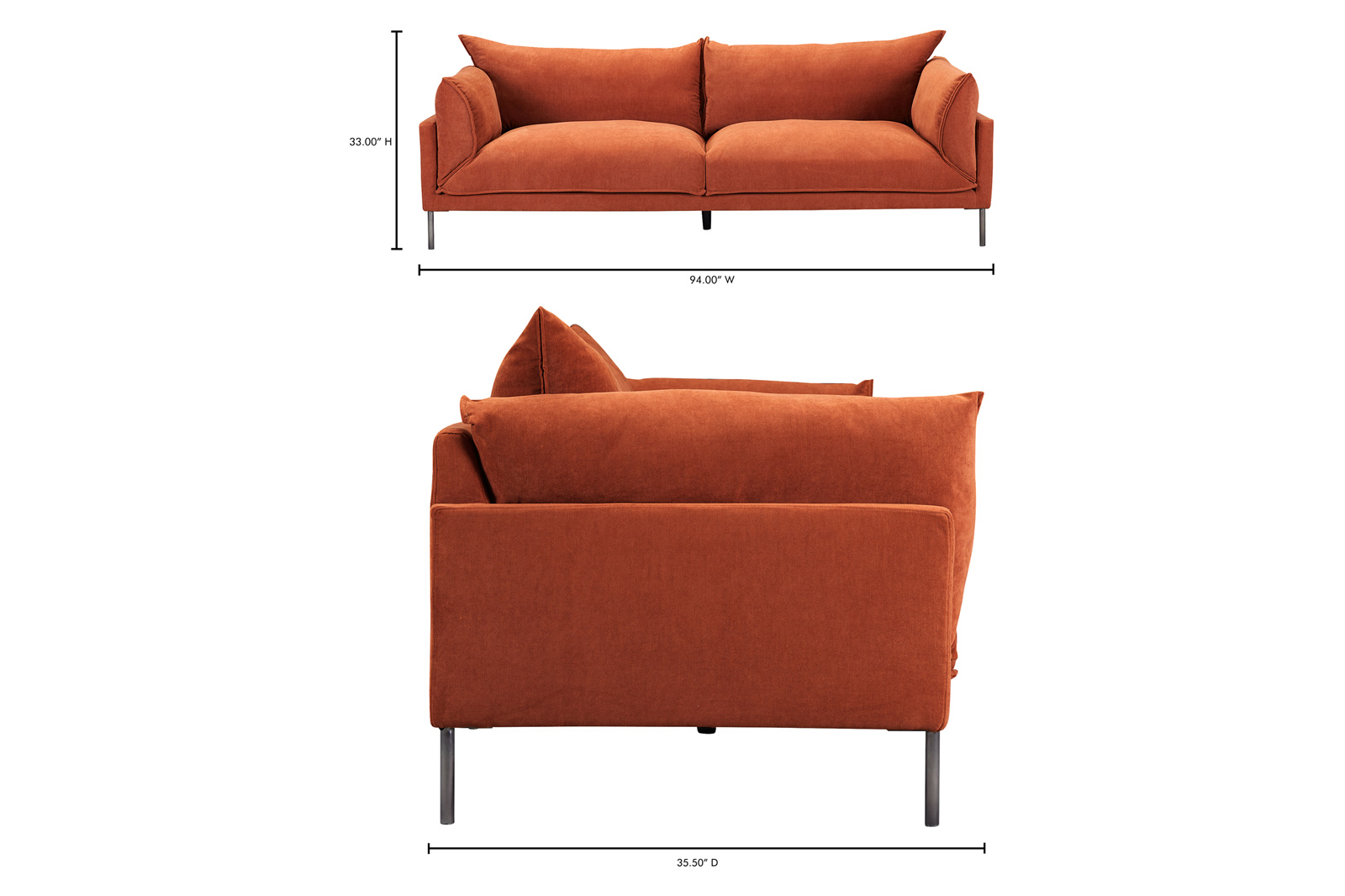 Moe's - Jamara Sofa in Orange