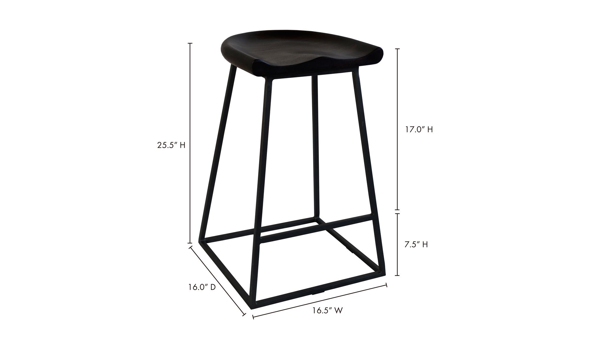 Moe's - Jackman Industrial Counter Stool Set of 2 in Dark Brown