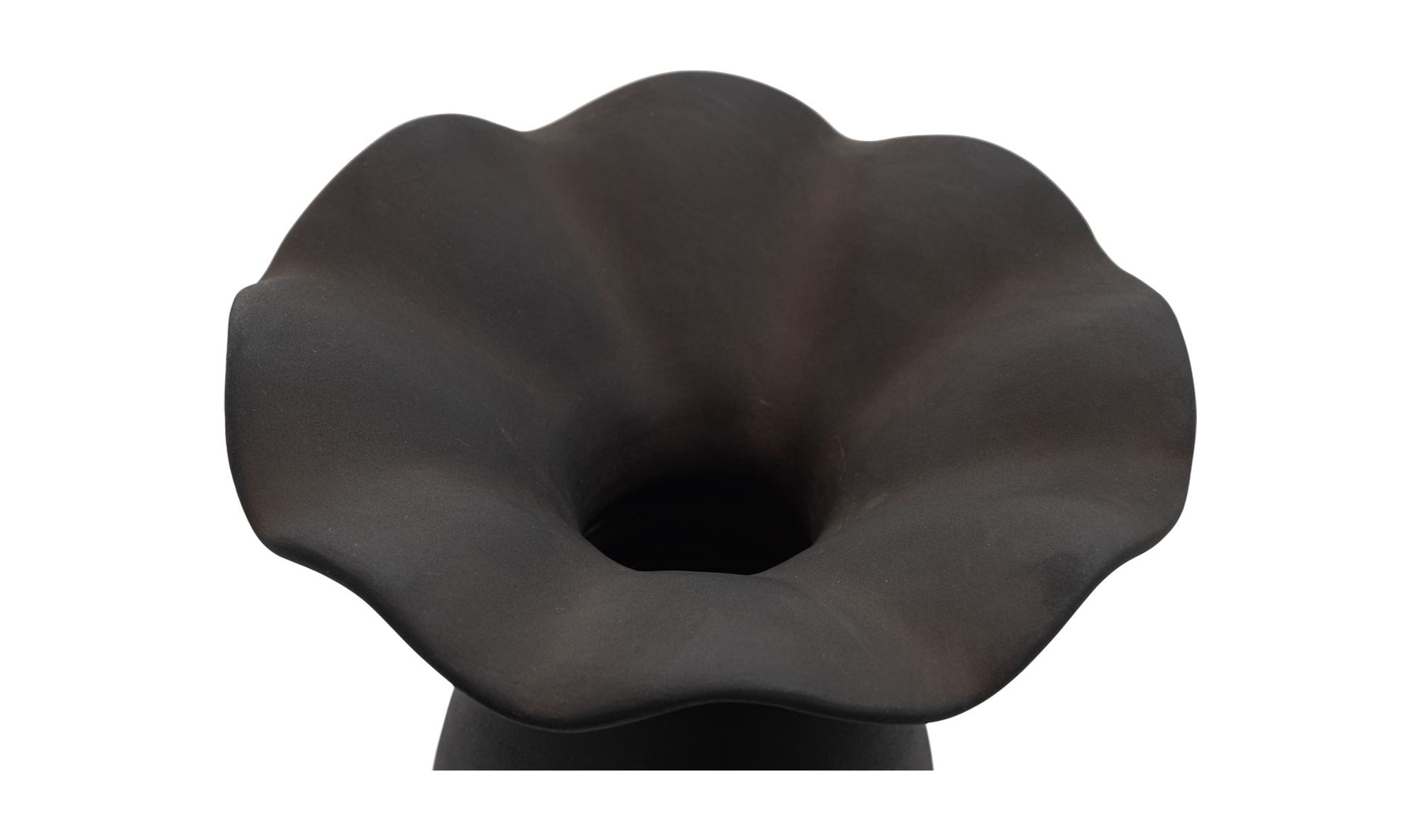 Moe's Ruffle Decorative Vessel - Black, 16in