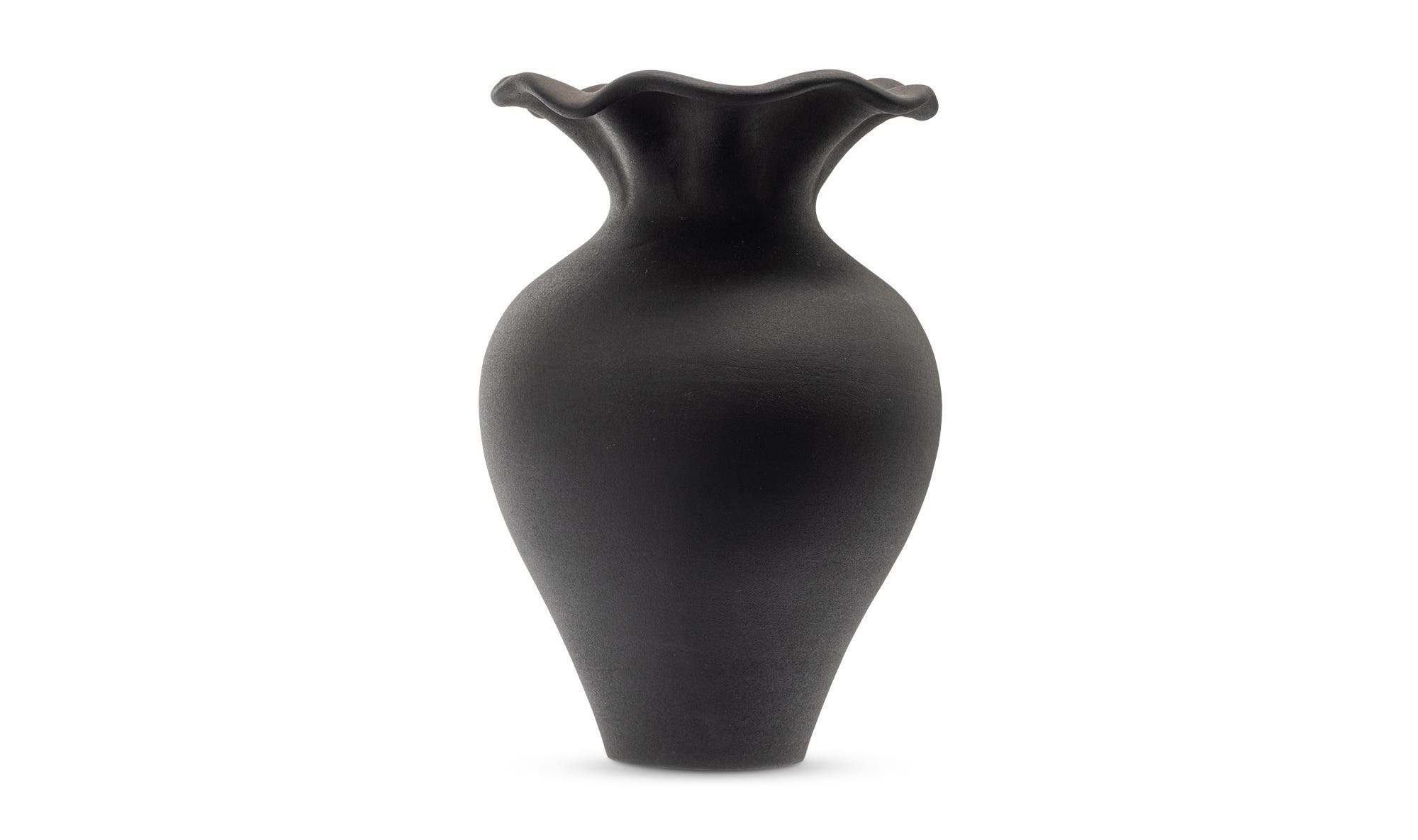 Moe's Ruffle Decorative Vessel - Black, 12in