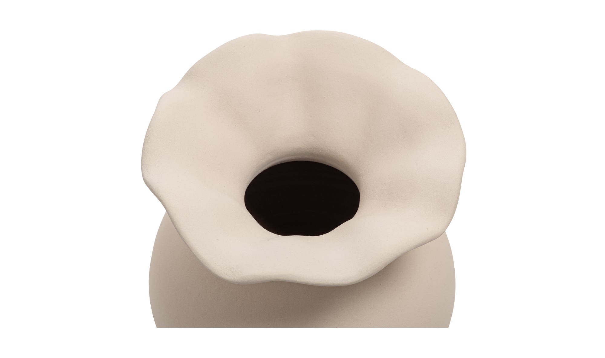 Moe's Ruffle Decorative Vessel - Ecru, 12in